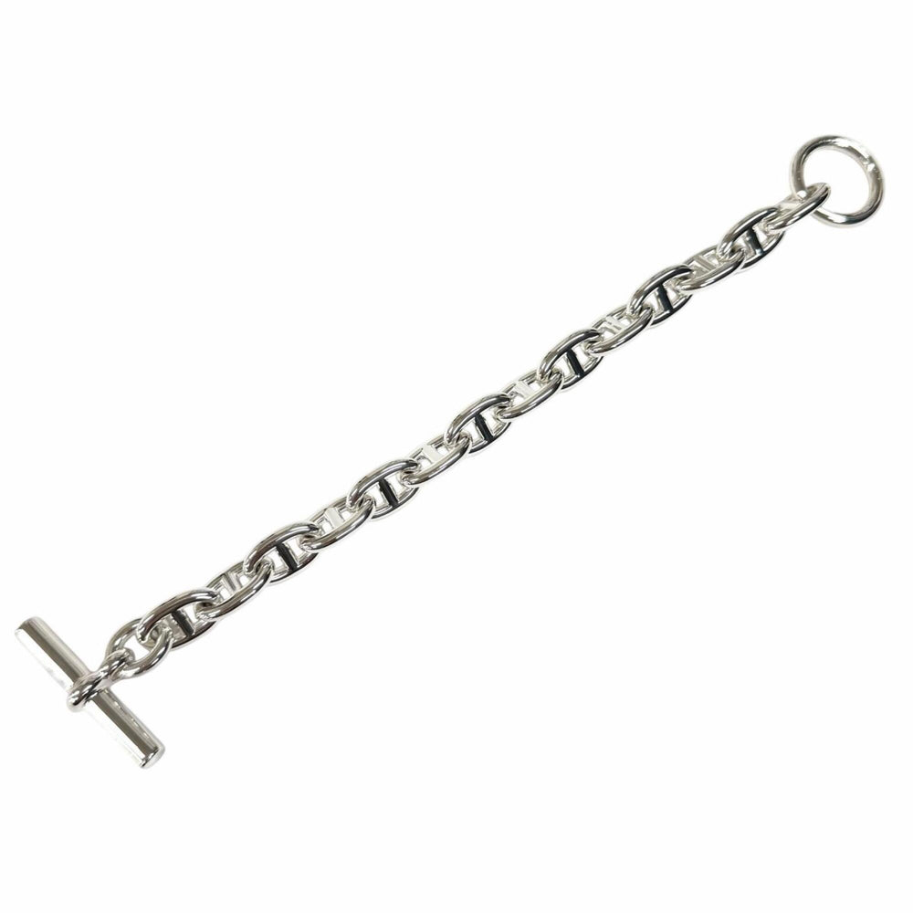 HERMES Chaine d'Ancre MM 925 Bracelet, 14 links, Silver, with Case, Made in France, Weight: 53.2g, Women's — Like New