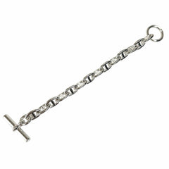 HERMES Chaine d'Ancre MM 925 Bracelet, 14 links, Silver, with Case, Made in France, Weight: 53.2g, Women's — Like New