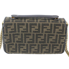 FENDI Zucca Baguette Chain Medium Shoulder Bag, Nylon Jacquard x Leather, Women's, 8BR793 AKBZ F1EM3 KM3158 — New - Store Return