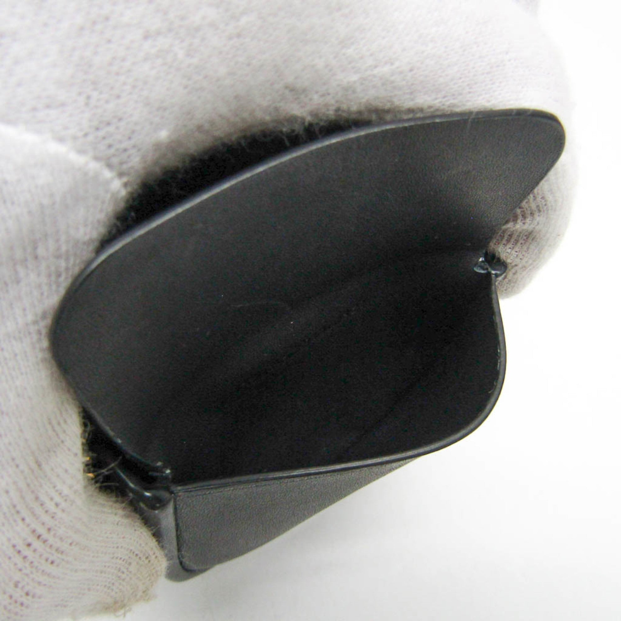 Saint Laurent Cassandra Logo Chain Shoulder Coin Purse Women's Leather Coin Purse/coin Case Black