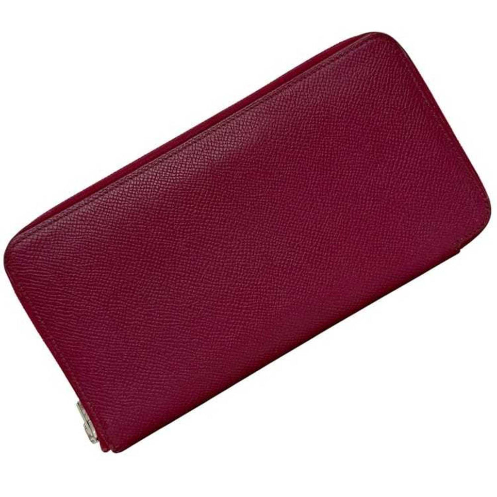 Hermès Round Long Wallet Azap Silkin f-24824 Bordeaux Leather Epson N Stamp HERMES Pink Wine Red Women's