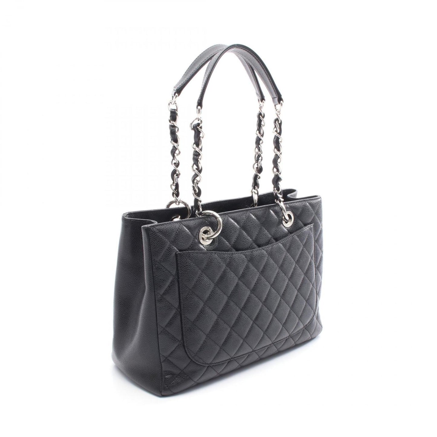 CHANEL Matelasse Grand Shopping GST Tote Bag in Calfskin Leather (Black)