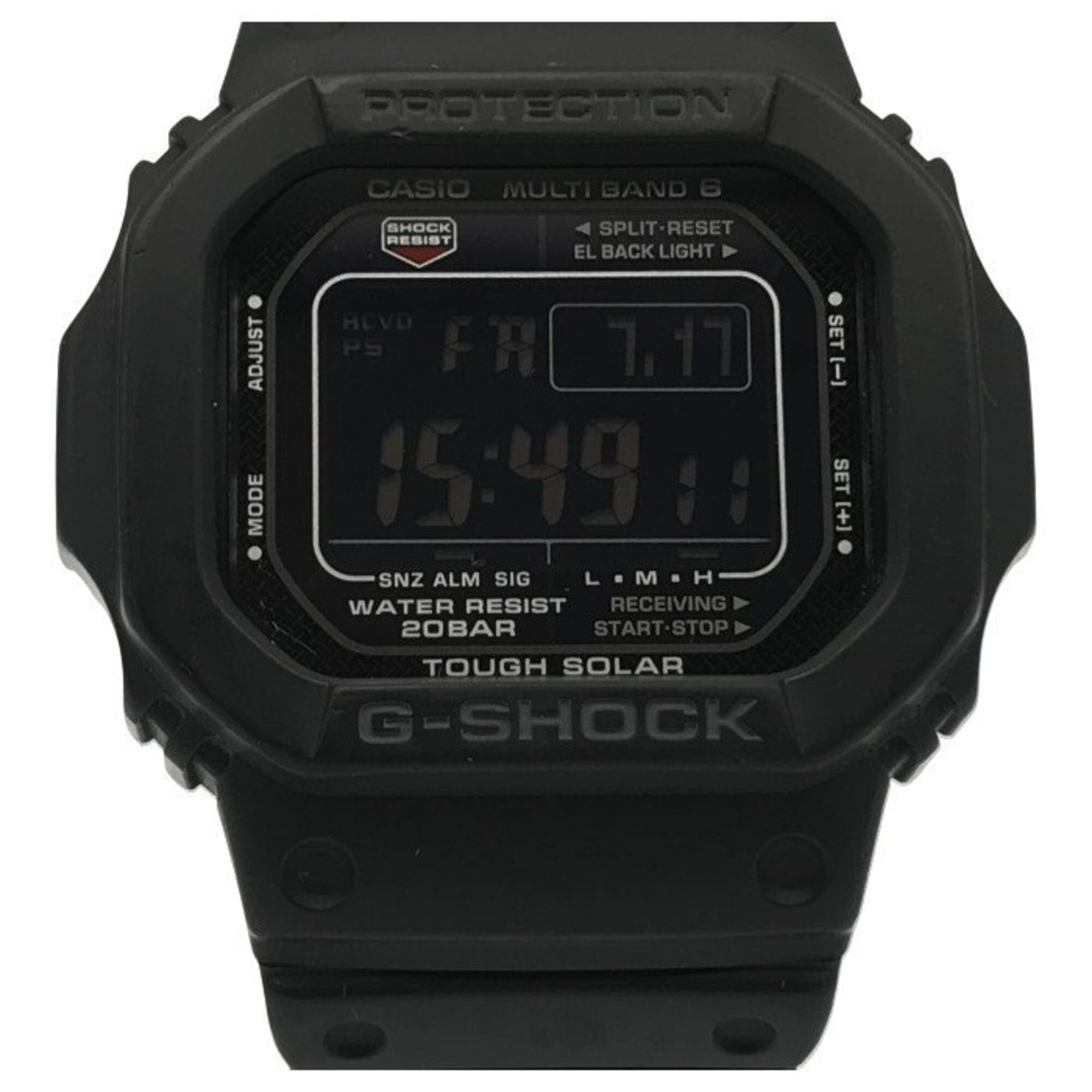 CASIO G-SHOCK 5600 Series Men's Digital Tough Solar Radio-Controlled Watch, Black GW-M5610-1BJF T1 — Good