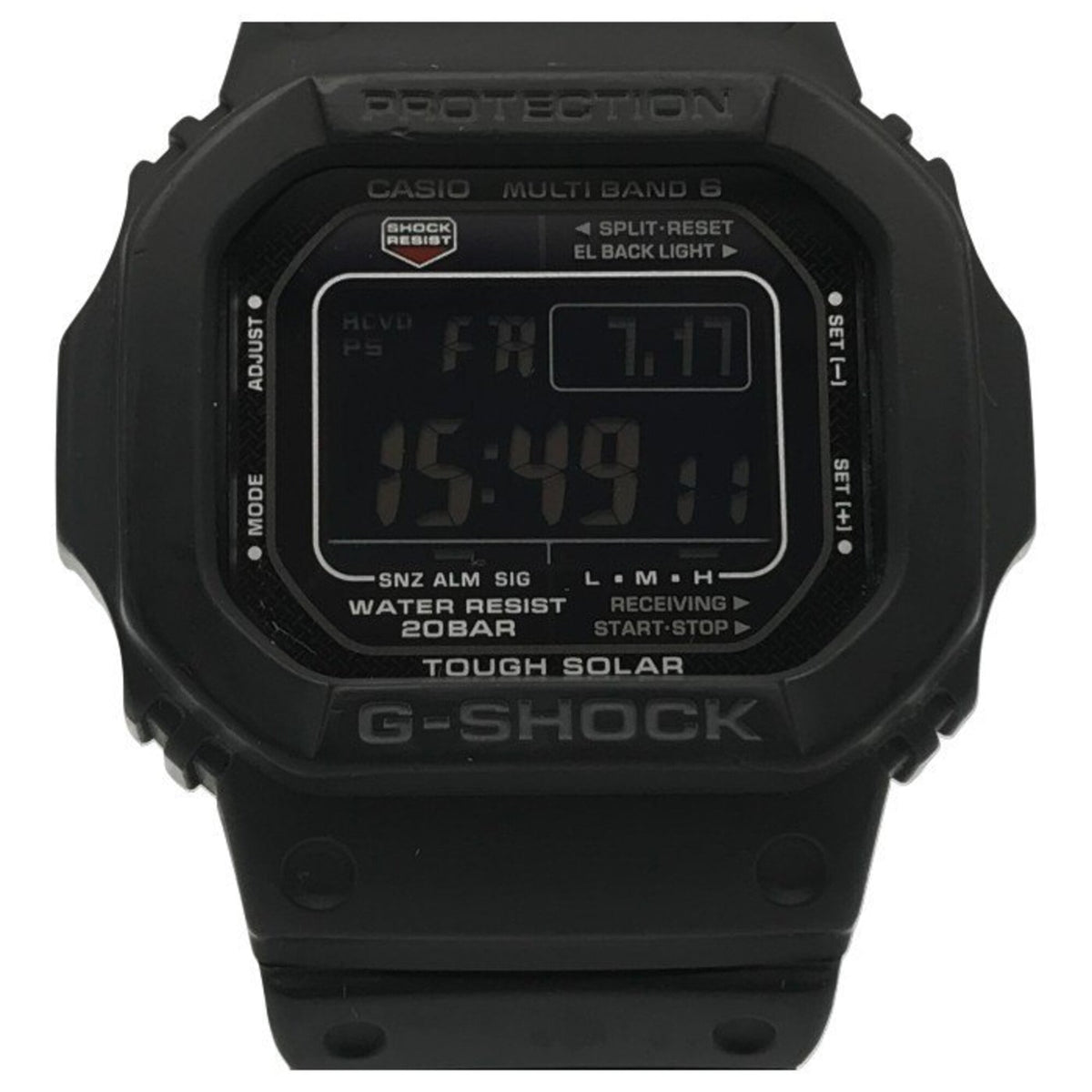 CASIO G-SHOCK 5600 Series Men's Digital Tough Solar Radio-Controlled Watch, Black GW-M5610-1BJF T1 — Good