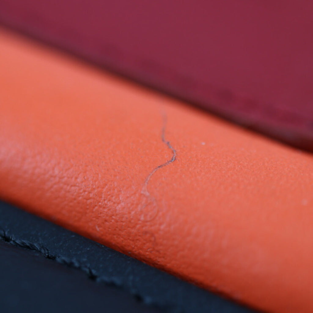 FENDI Pouch Second Bag 7N0078 Leather Black Multicolor Clutch LOVE