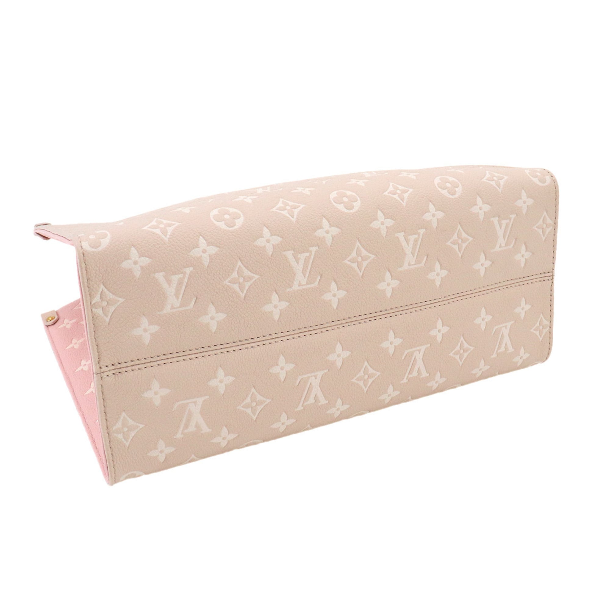 Louis Vuitton Onthego MM Monogram Empreinte 2-way Tote Shoulder Handbag Rose Beige M46128 RFID — Like New