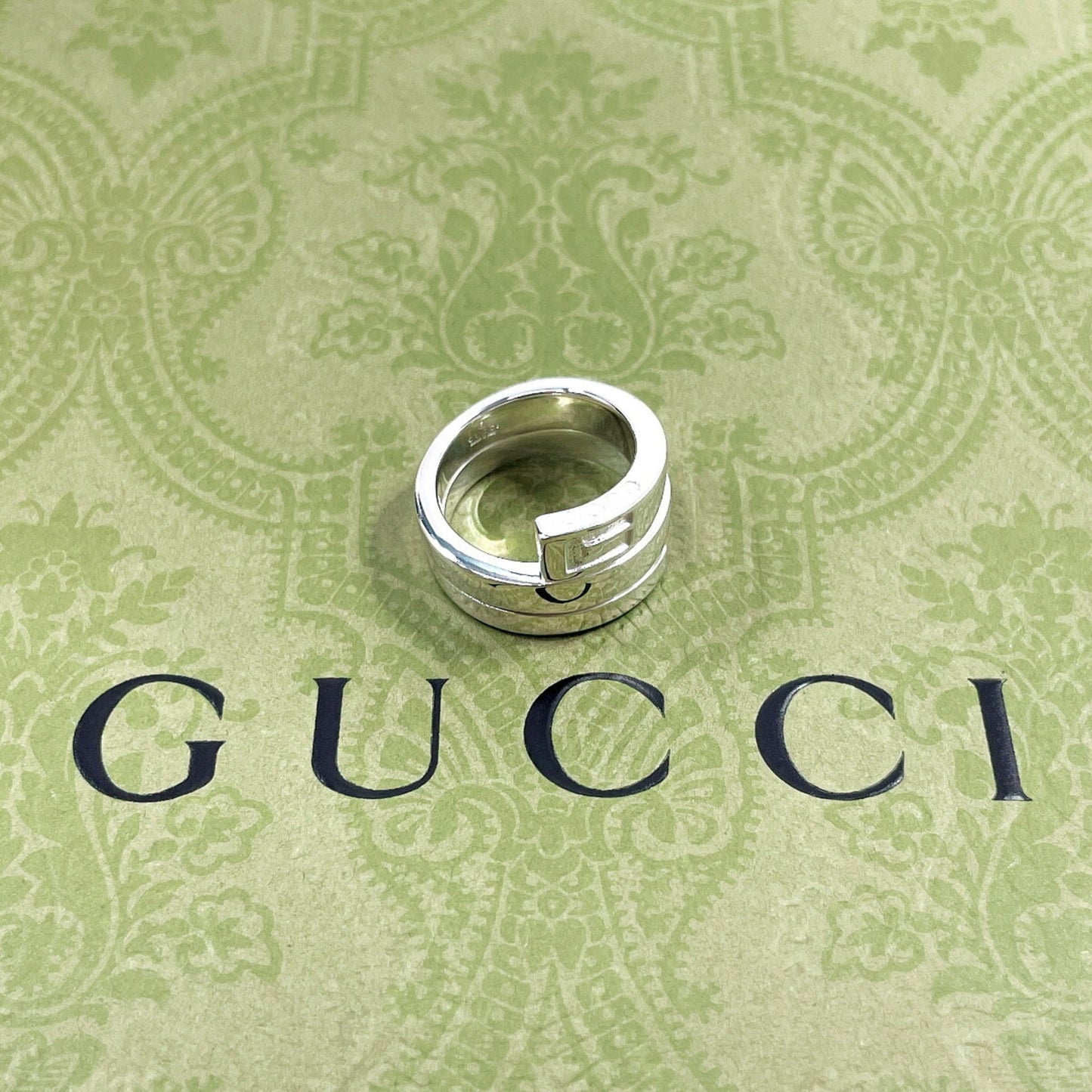 GUCCI G Snake Ring, 925 Sterling Silver, Size 8, Women's