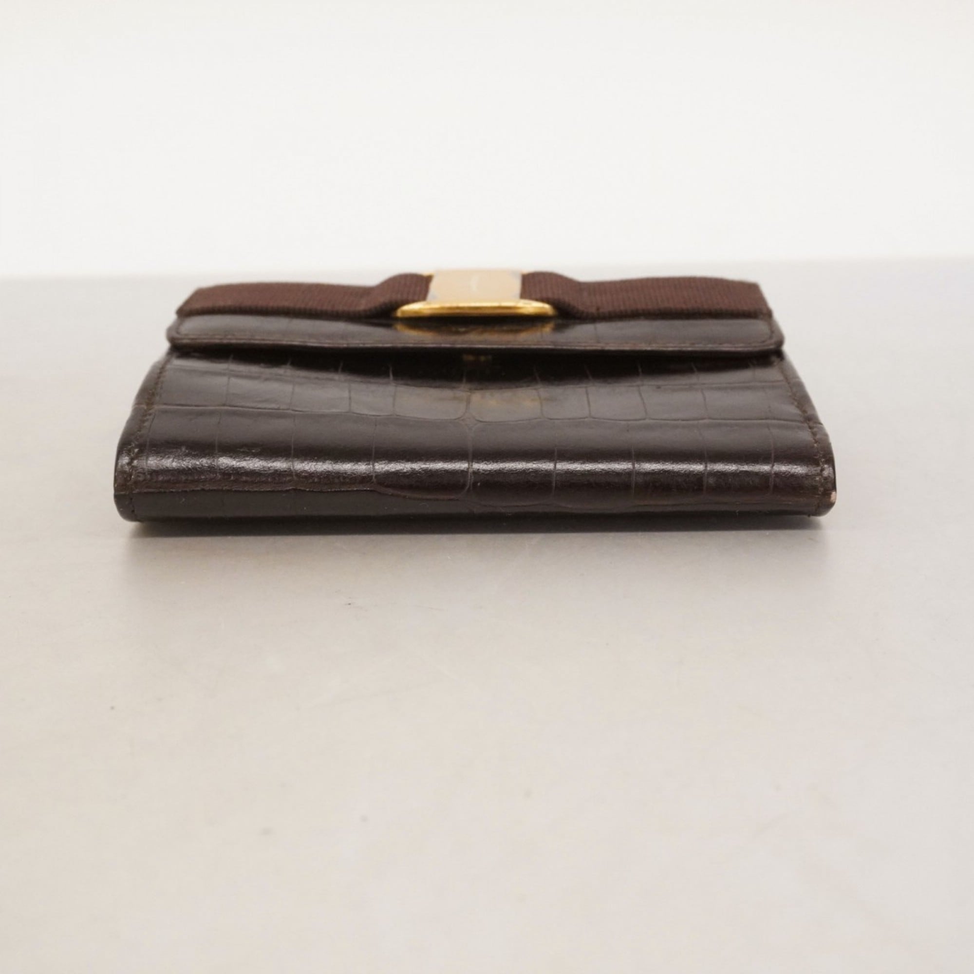 Salvatore Ferragamo Vara Leather Wallet, Brown, Women's