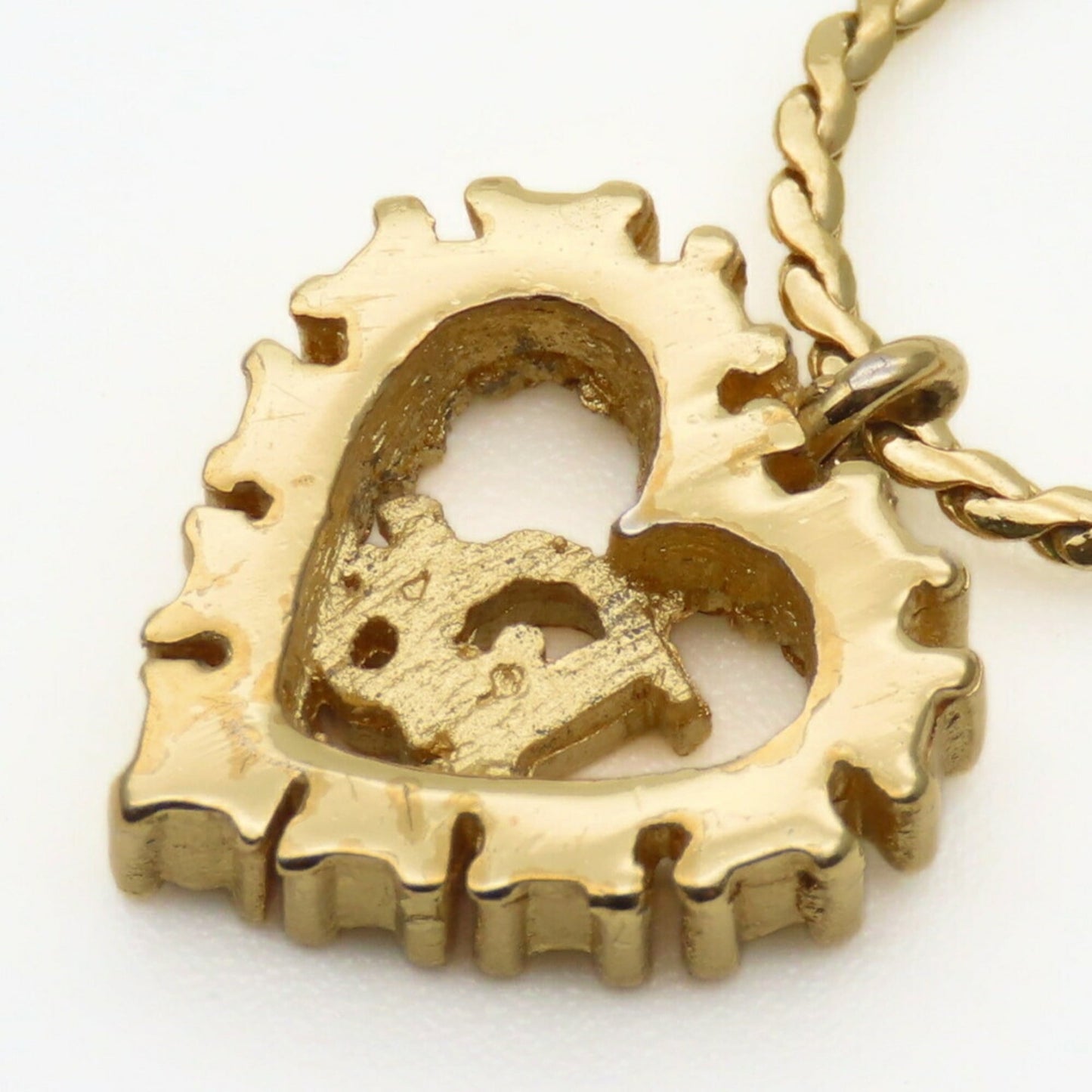 Christian Dior Heart Necklace, Gold Plated, GP, Women's