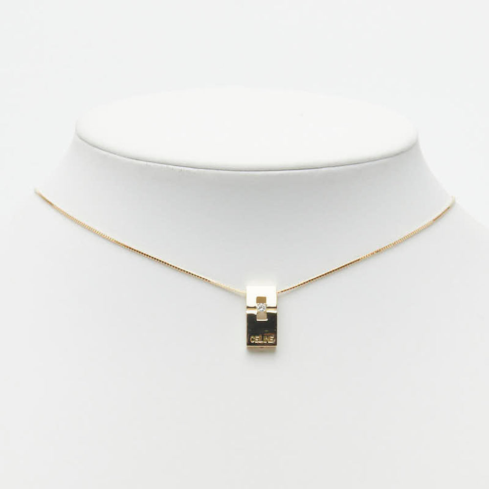 Celine 18K Yellow Gold Pendant Necklace with 0.05ct Diamond and 0.02ct Ruby for Women — Like New