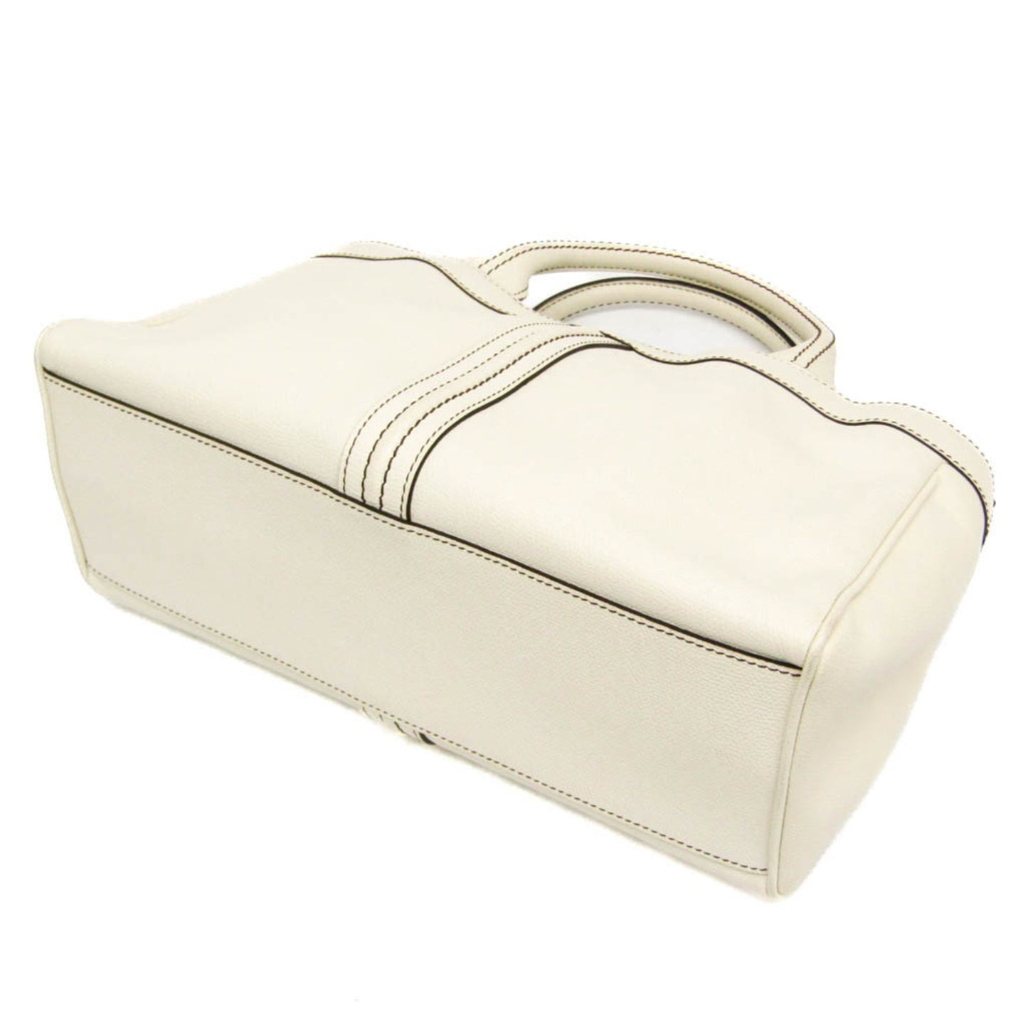 Valextra V5U41 J Bag Women's Leather Handbag Off-white