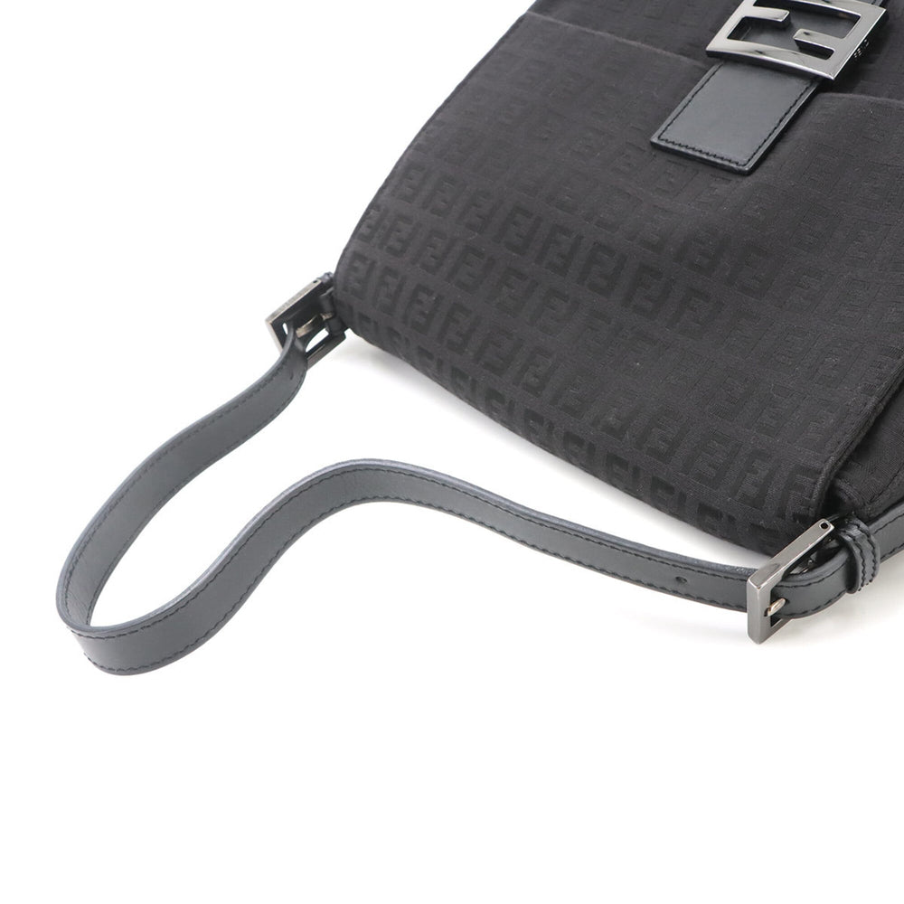 Fendi Zucchino Mamma Baguette Shoulder Handbag, Canvas, Black, 8BR001, Gunmetal Hardware — Like New