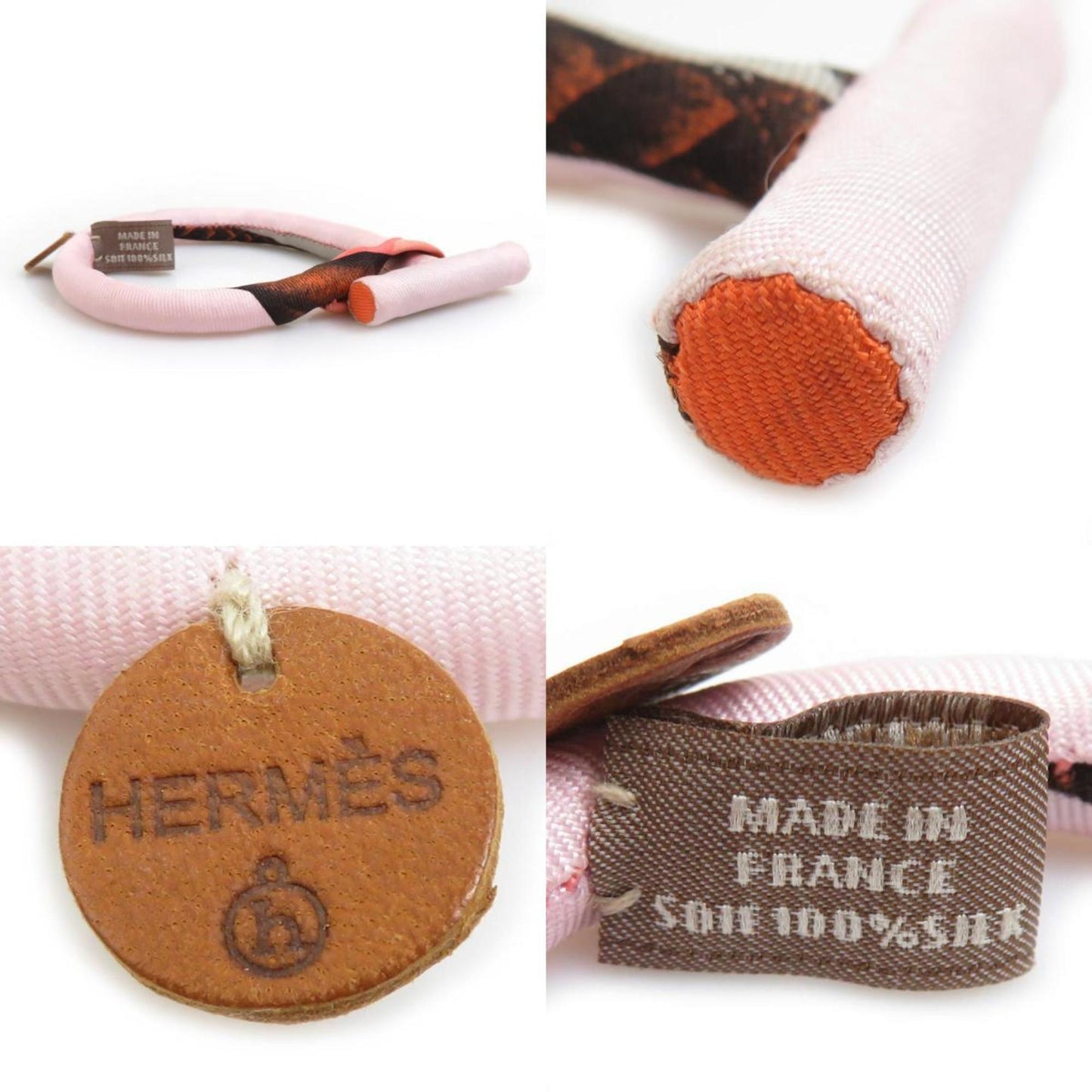 Hermes Hermès Petit H Silk Bracelet in Pink Multicolor for Women (e60761a)