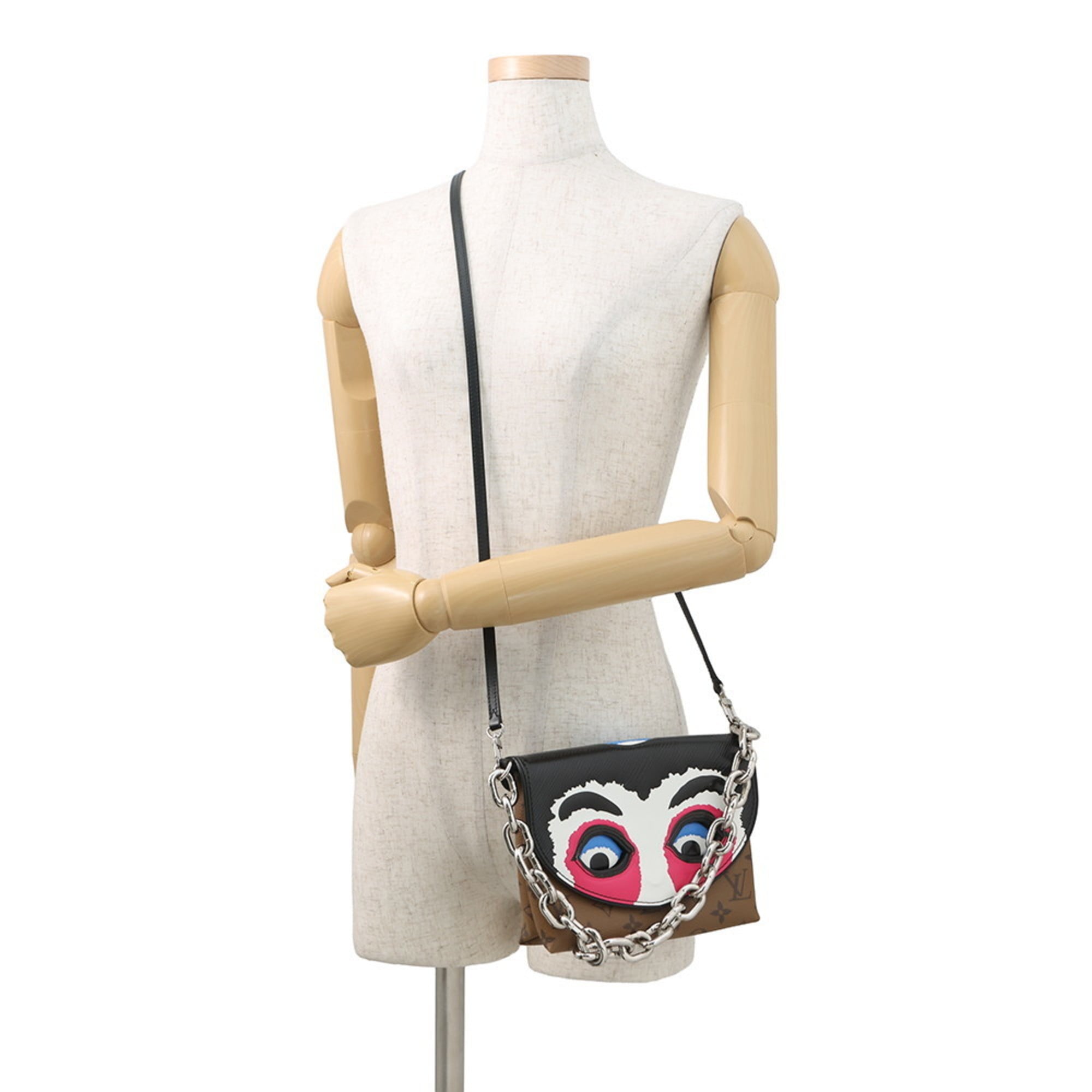 Louis Vuitton Monogram Reverse Shoulder Bag/Epi Leather Pochette Kabuki Mask M43495 Kansai Yamamoto Handbag