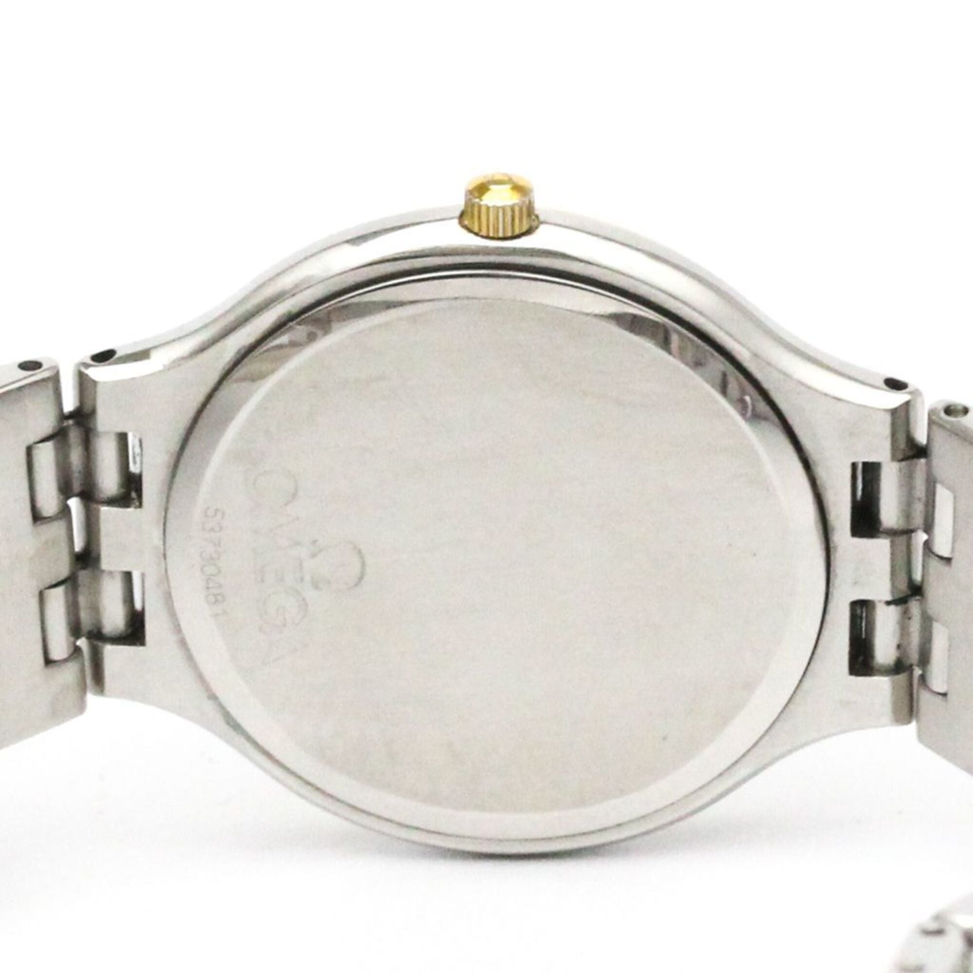 OMEGA De Ville Symbol K18 Gold Steel Quartz Mens Watch 196.0316 Polished — Very Good