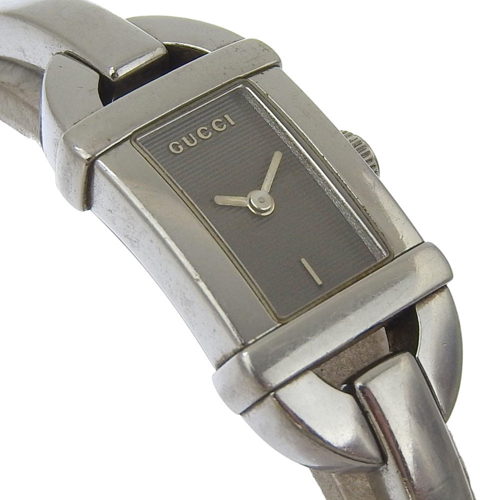 Gucci 6800L Stainless Steel Quartz Analog Watch, Black Dial, Women's — Good