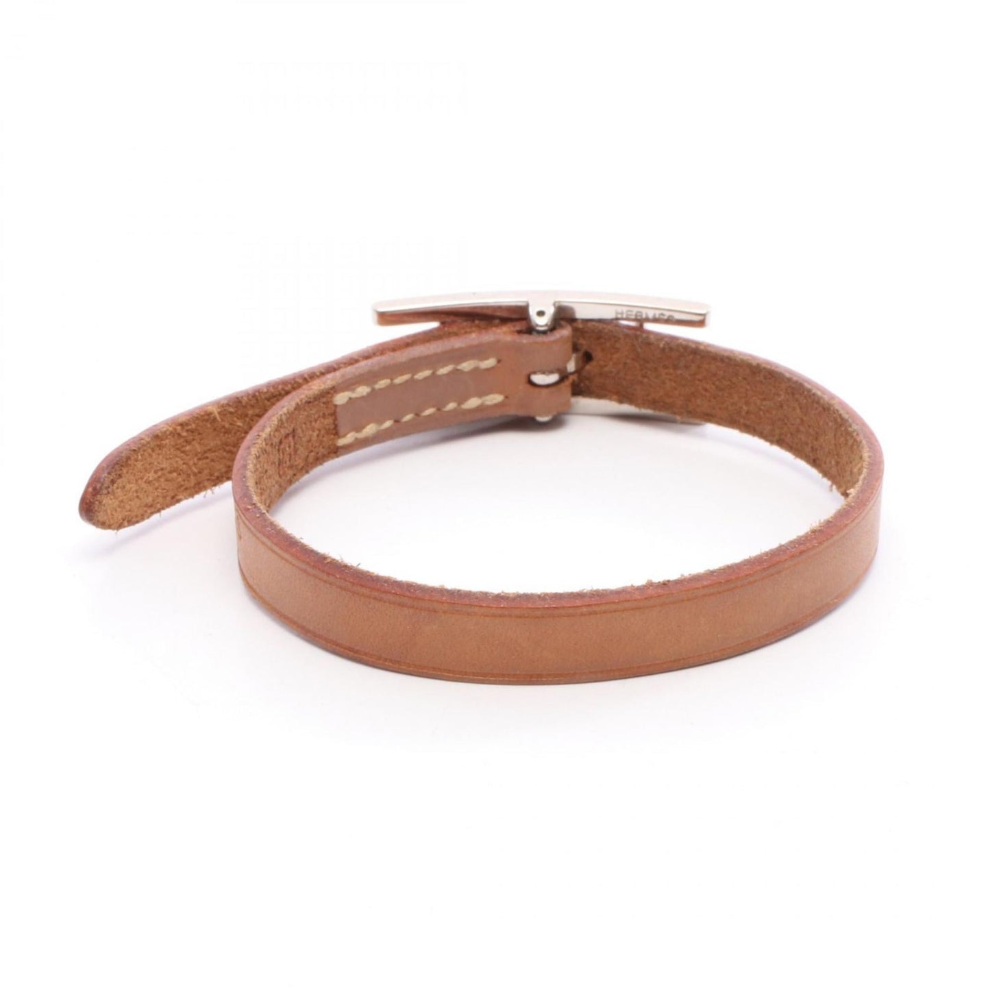 Hermes Hermès API 1 bracelet, stainless steel and leather, available in silver brown.
