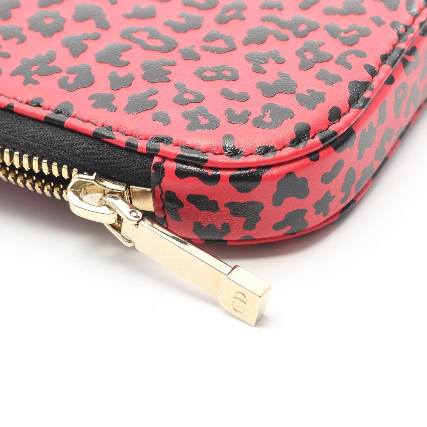 Christian Dior Dior Lady Phone Holder Handbag, Leather, Women's, Pink and Black