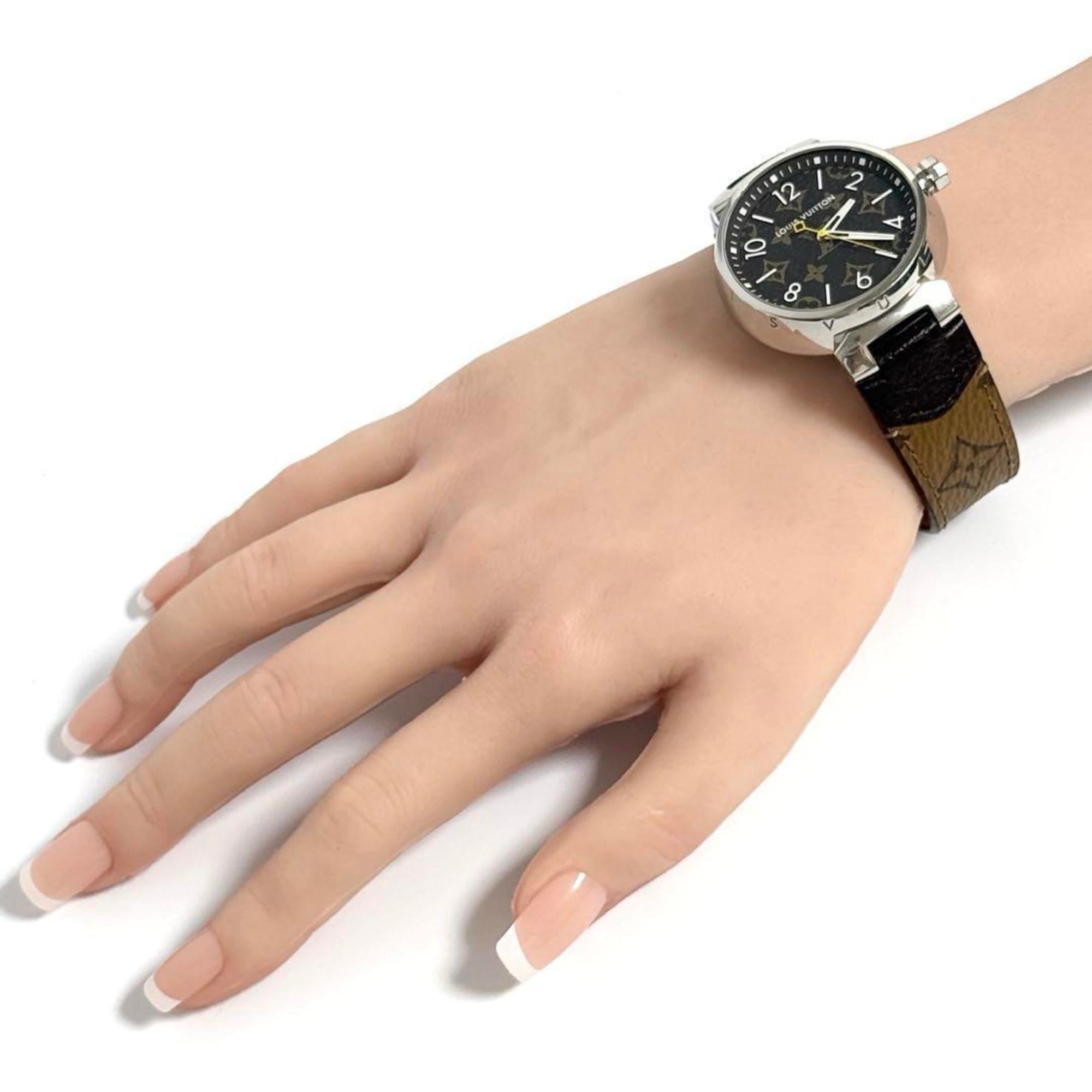 Louis Vuitton Men's Tambour Monogram Watch 39mm — Very Good