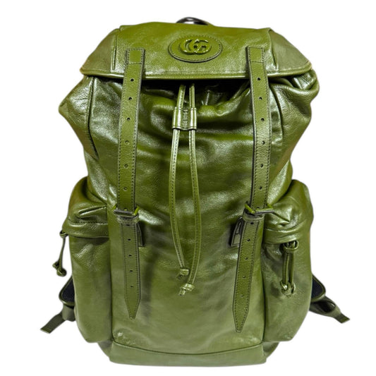 Gucci Double G Backpack, Leather Daypack 725657, Men's