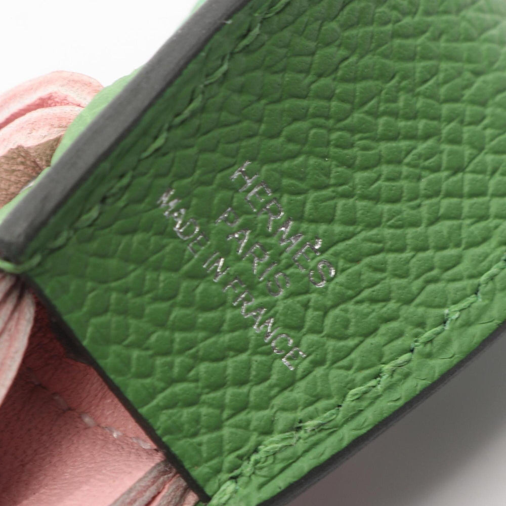 Hermes Poisson Rose Sakura Vert Yucca Rouge H Charm Accessory, Veau Epsom Agneau Milo, Leather, Women's, Pink, Green, Bordeaux — New - Store Return