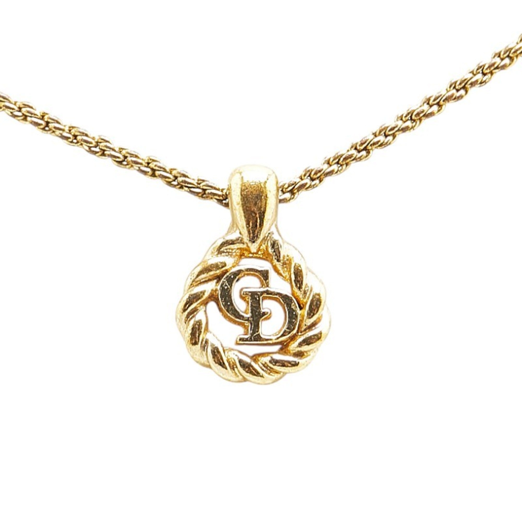 Christian Dior Dior CD logo necklace, gold plated, for women.