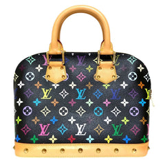 LOUIS VUITTON Alma Monogram Multi Handbag M40444 Black Multicolor Women's — Like New