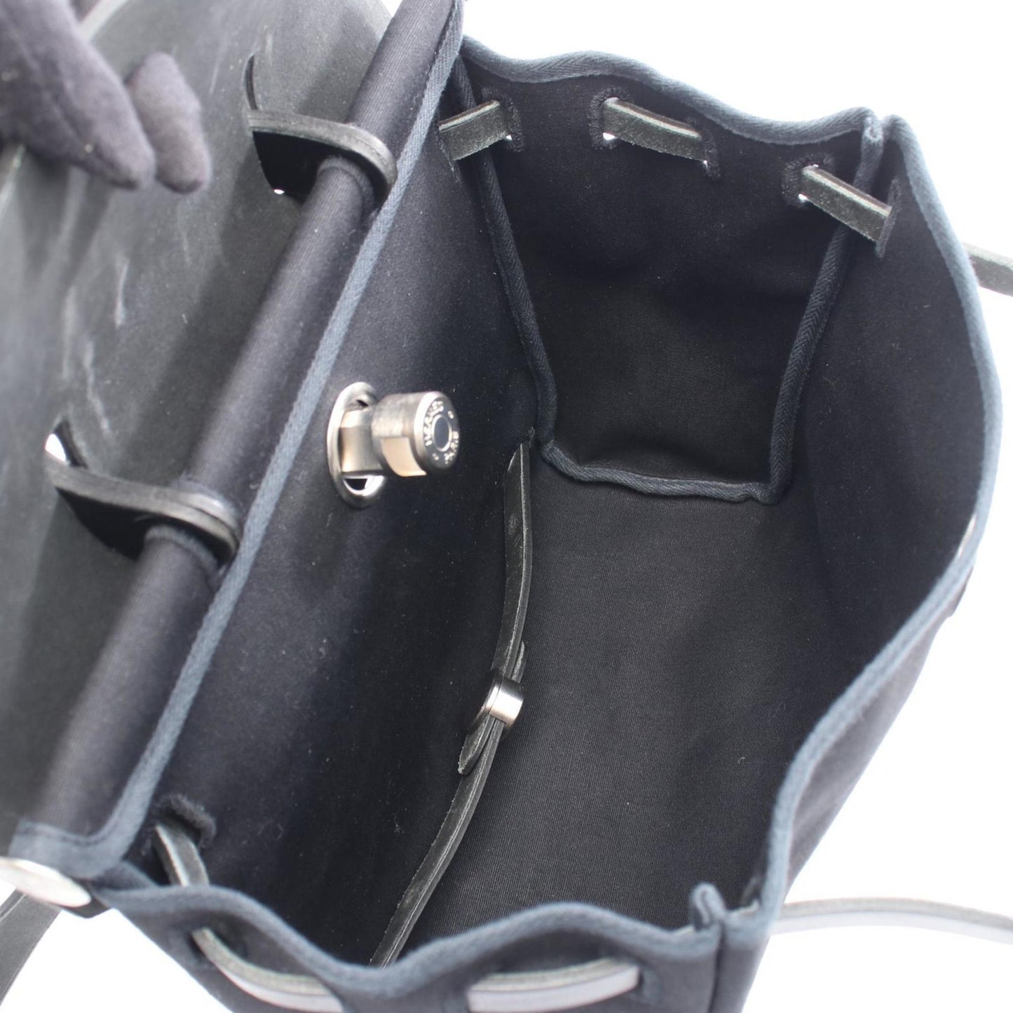 Hermes Hermès Airbag Ad PM Backpack, Leather Toile Officier Bag, Women's, Black