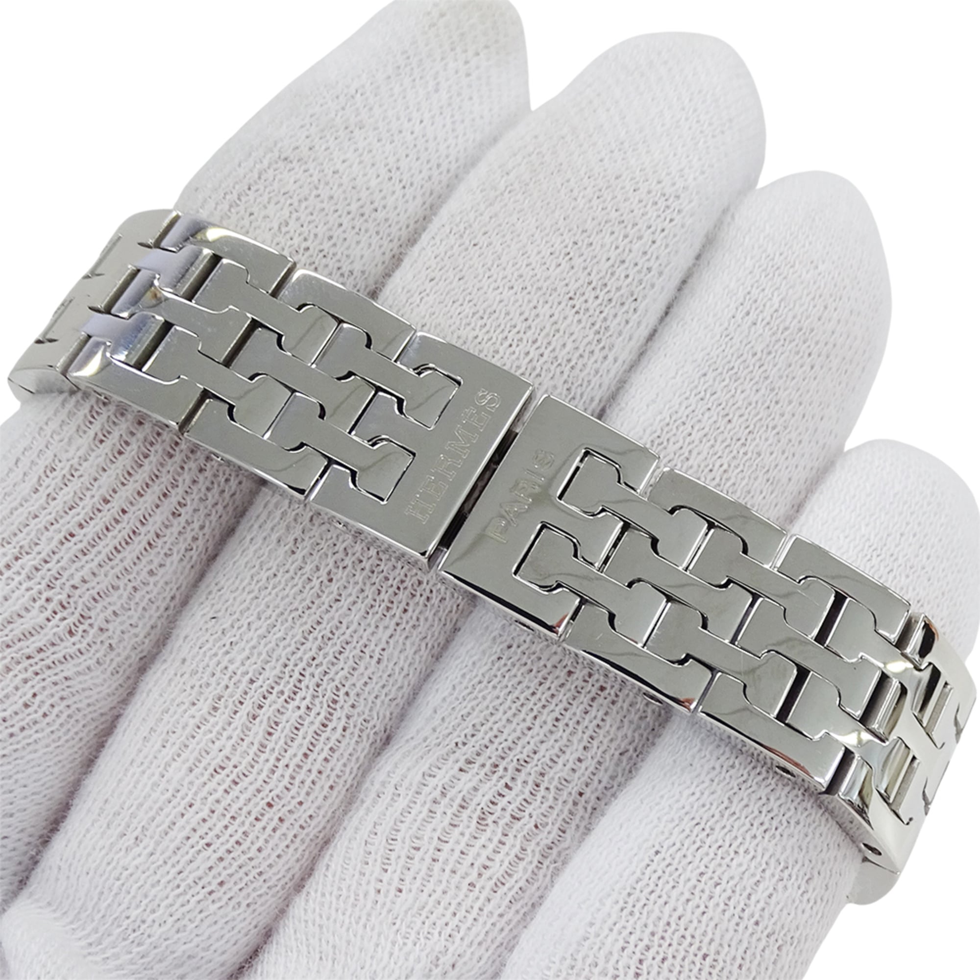 Hermes HERMES Women's Watch Brand H-Watch Quartz QZ Stainless Steel SS HH1.210 Silver Black — Good