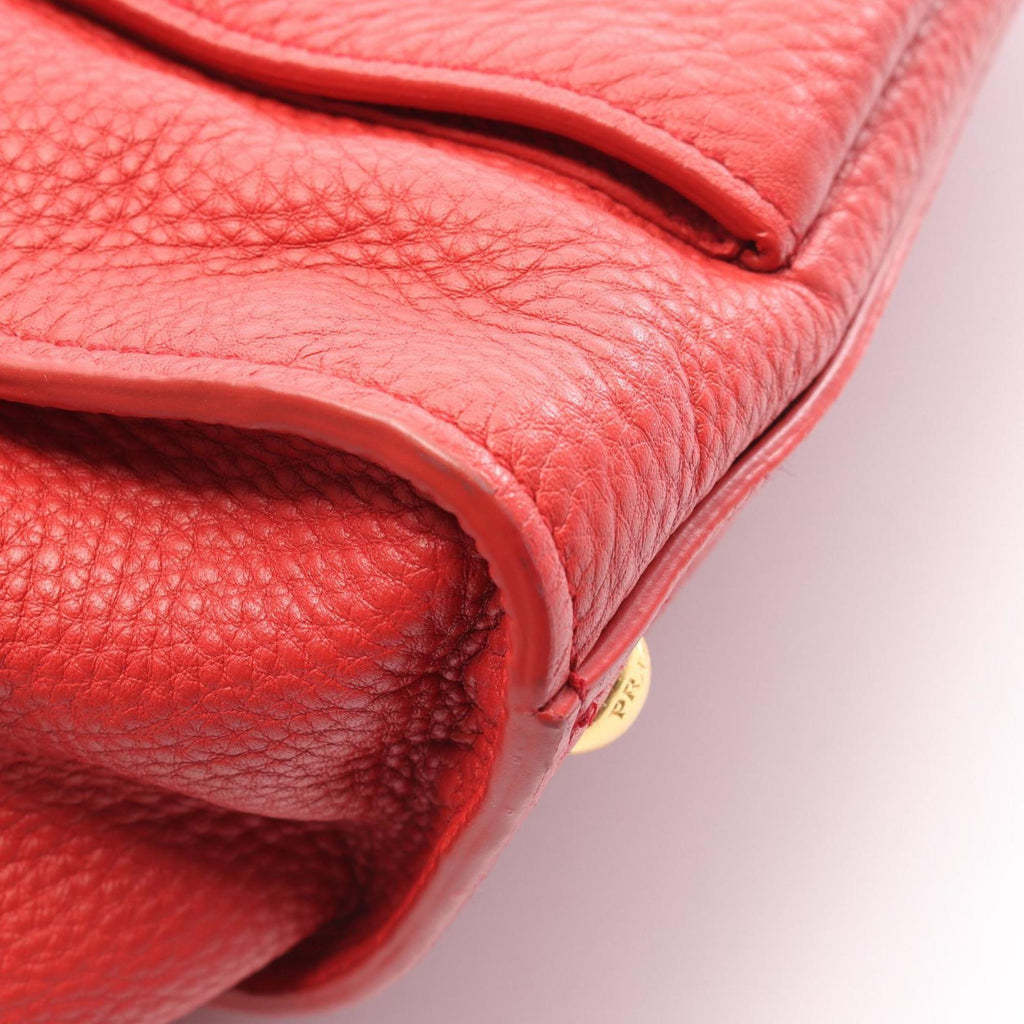 Prada Vitello Phenix Tote Bag, Leather, Women's, Red, BN2795