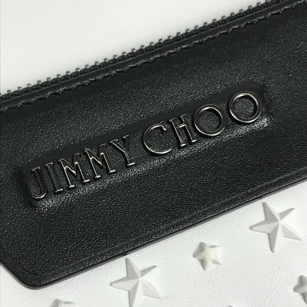 JIMMY CHOO Star Studs DEREK Second Bag Clutch Leather Men's White x Black — New - Store Return