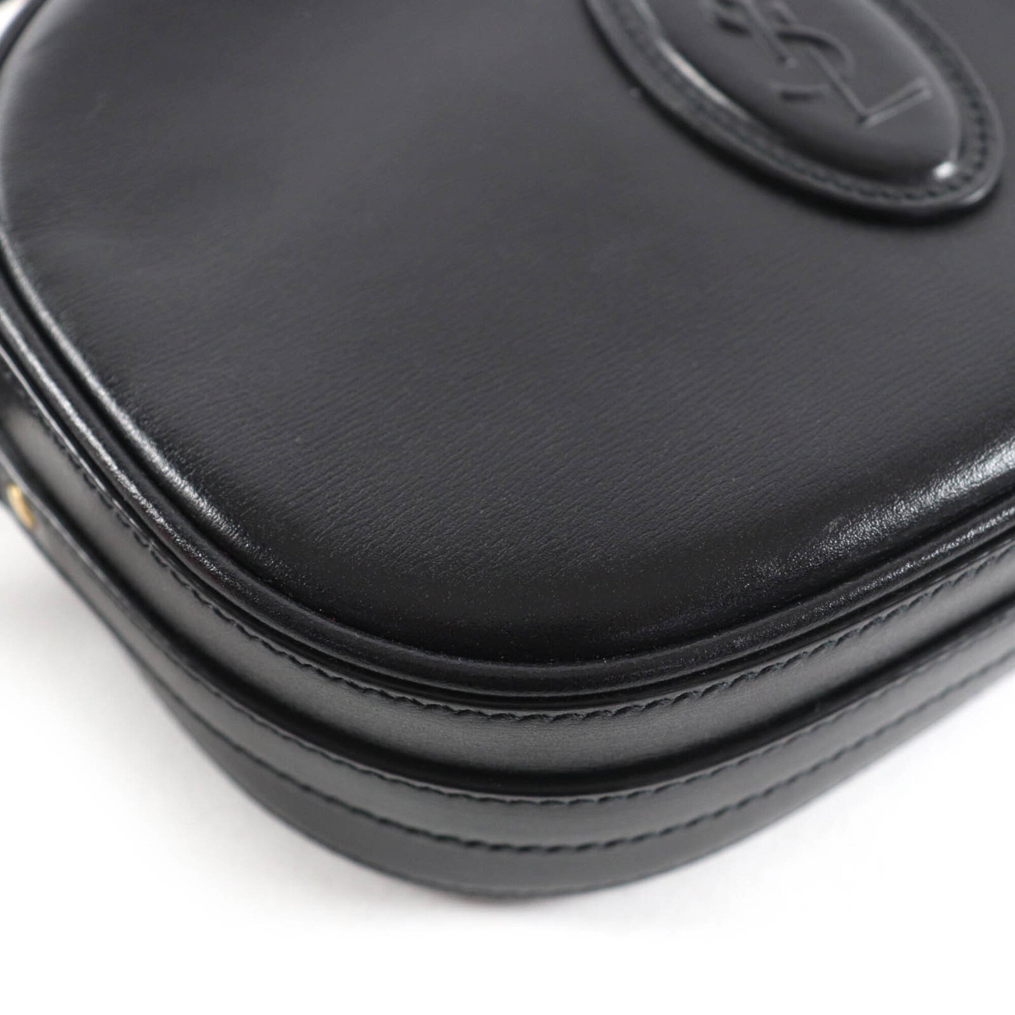 SAINT LAURENT 582673 YSL Logo Camera Bag Leather Shoulder Black Made in Italy Women's — Like New