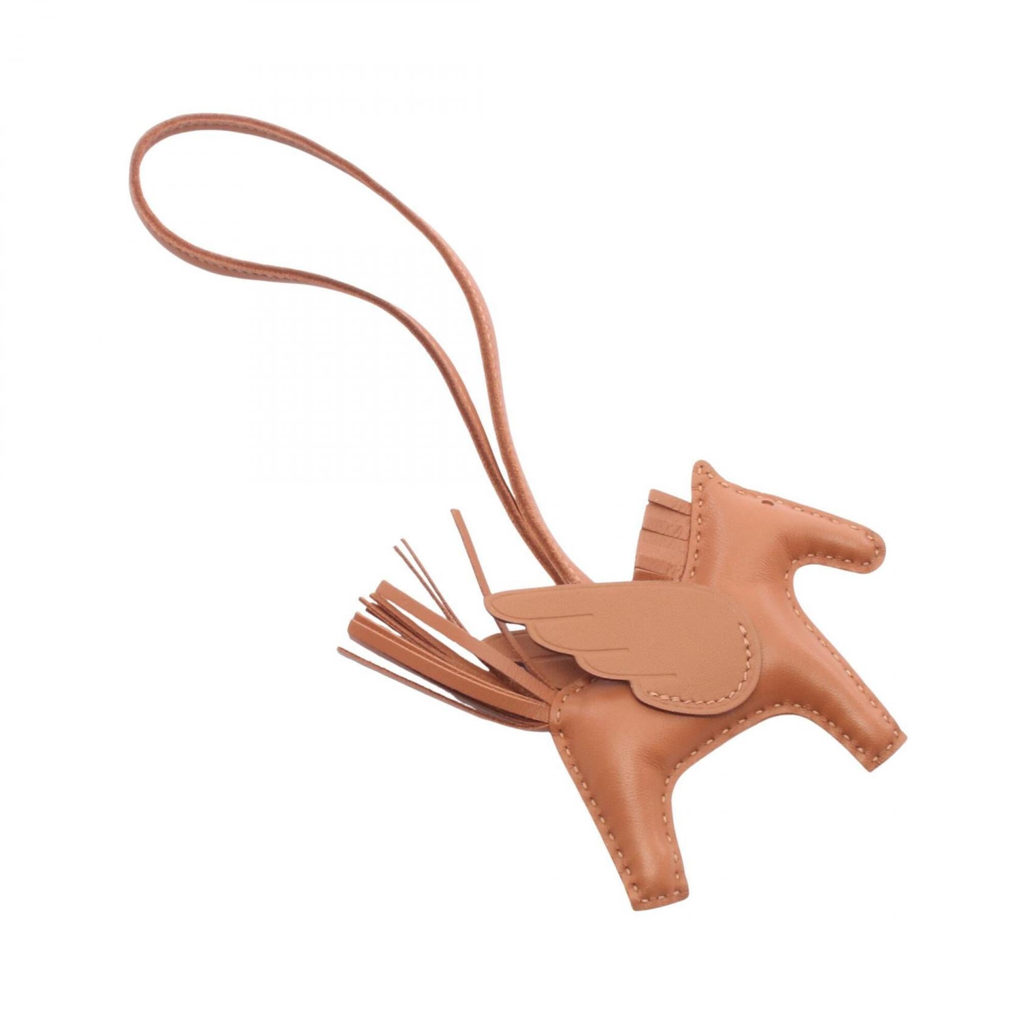 Hermes Rodeo Pegasus PM Gold Charm Accessory, Agneau Milo Veau Swift Leather, Brown Tone, for Women — New - Store Return