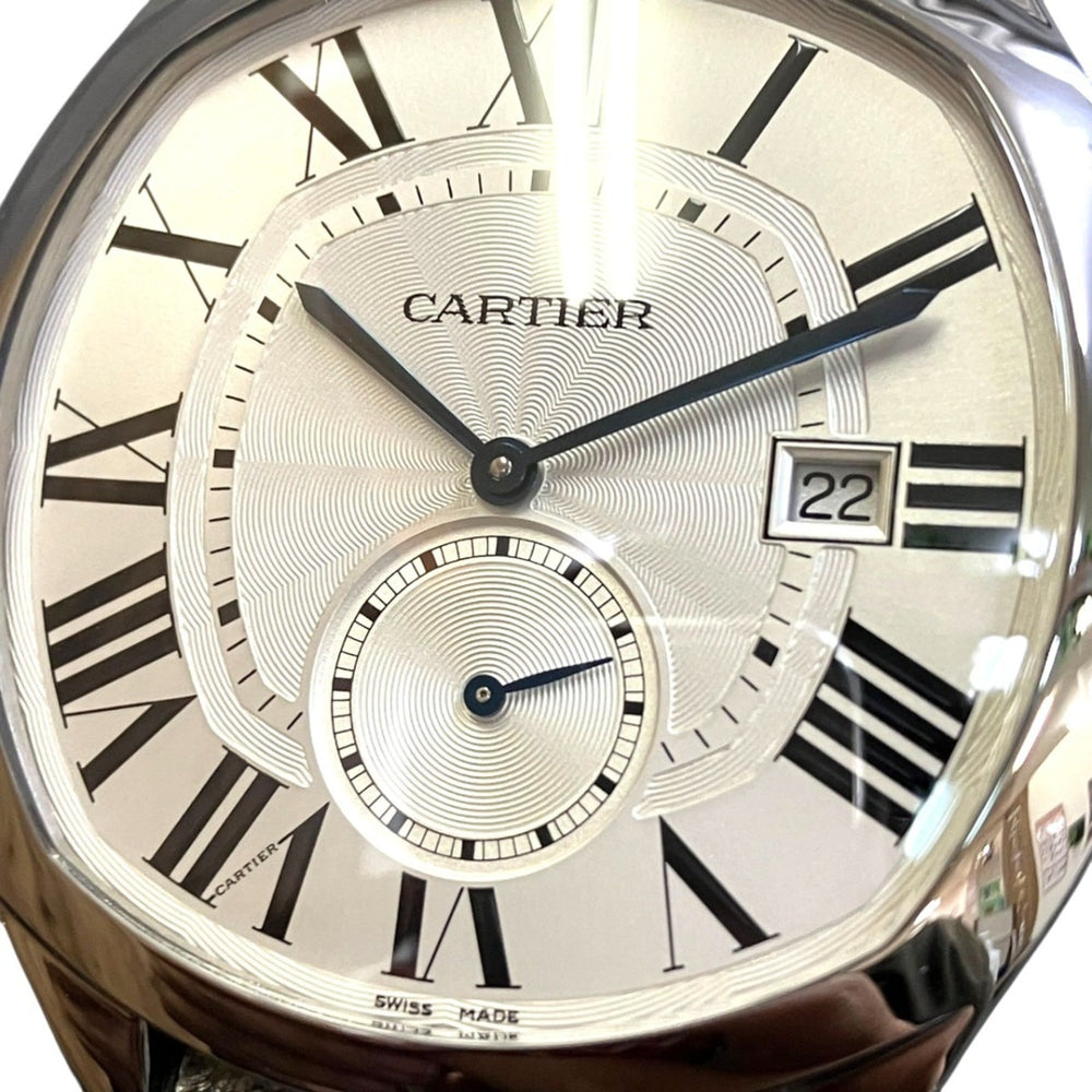 Cartier Drive de LM wristwatch, total weight 74.8g, stainless steel, rubber strap, automatic movement, silver dial, WSNM0004 — Good
