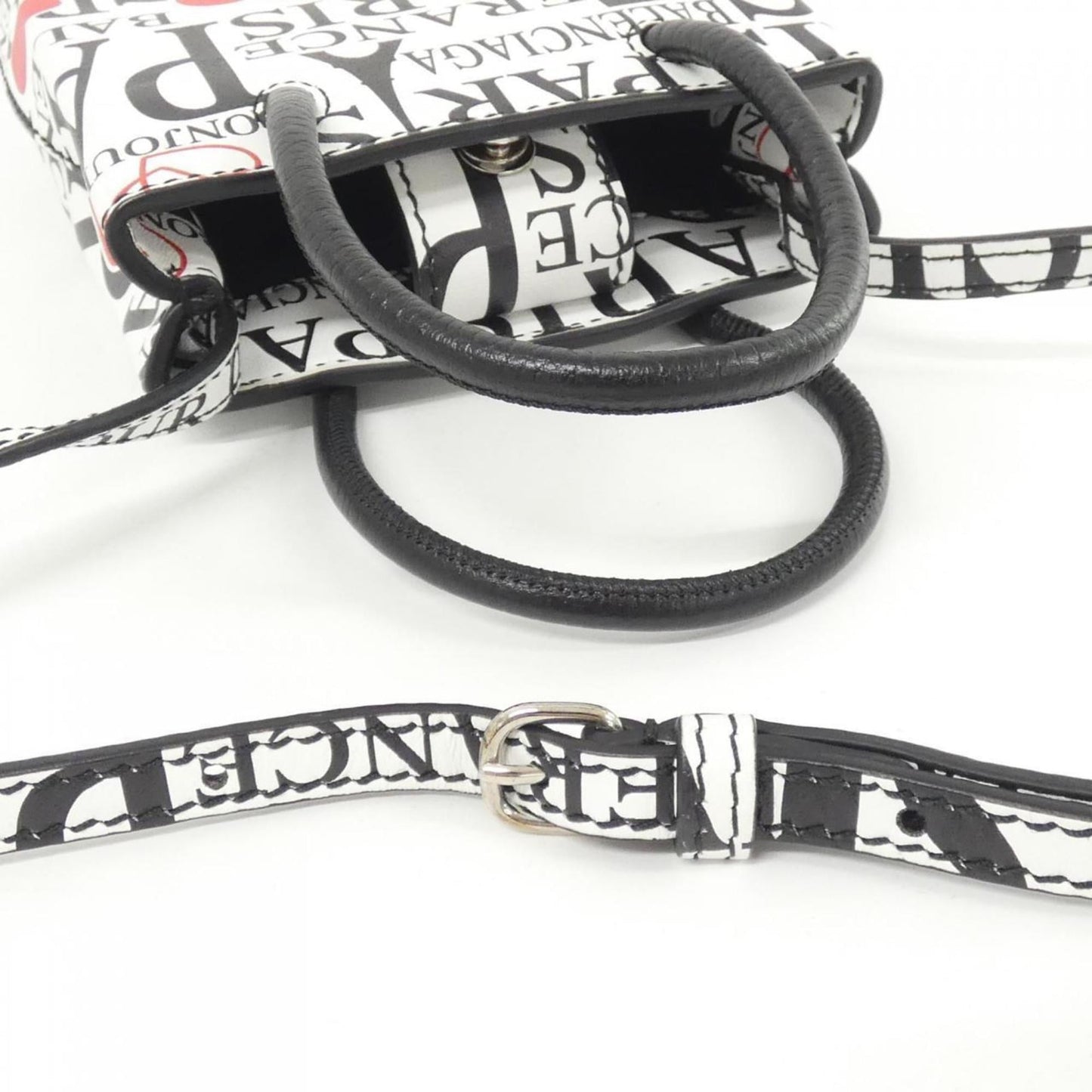 Balenciaga Bonjour Paris Shopping Phone Holder 593826 1BW5N Handbag