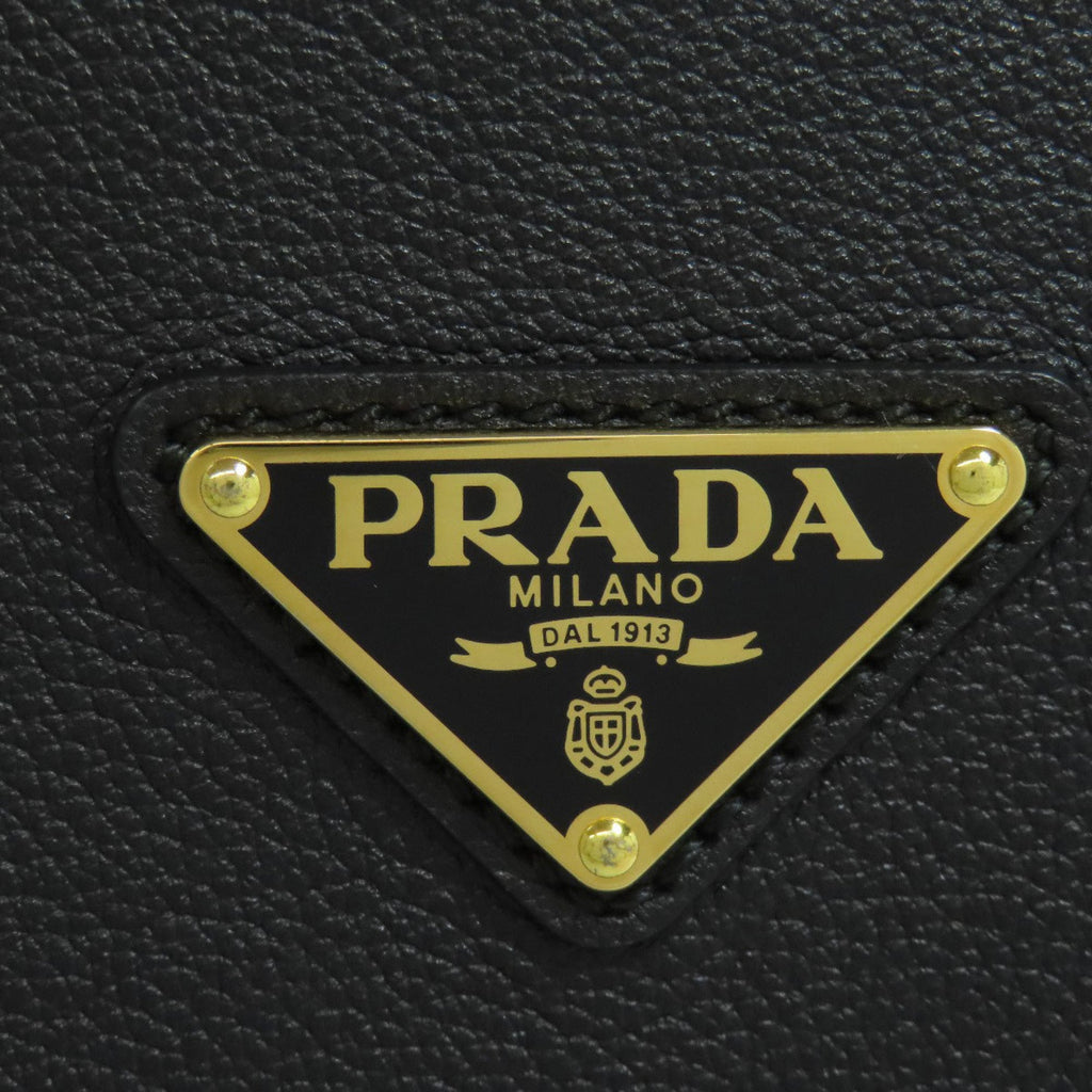 Prada Logo Metal Tote Bag Calfskin Women's PRADA