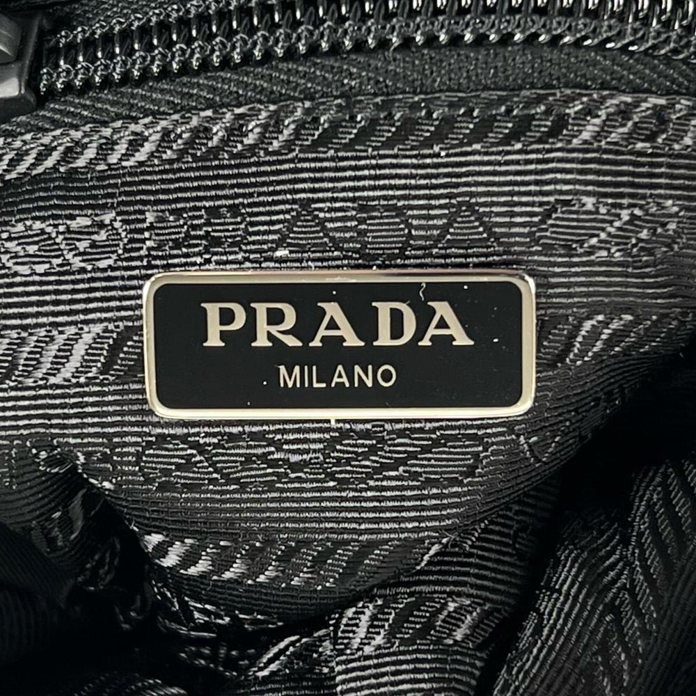PRADA Re-Nylon Triangle Logo Cosmetic Pouch, Nylon Black, Made in Italy, Women's, with Box — Like New