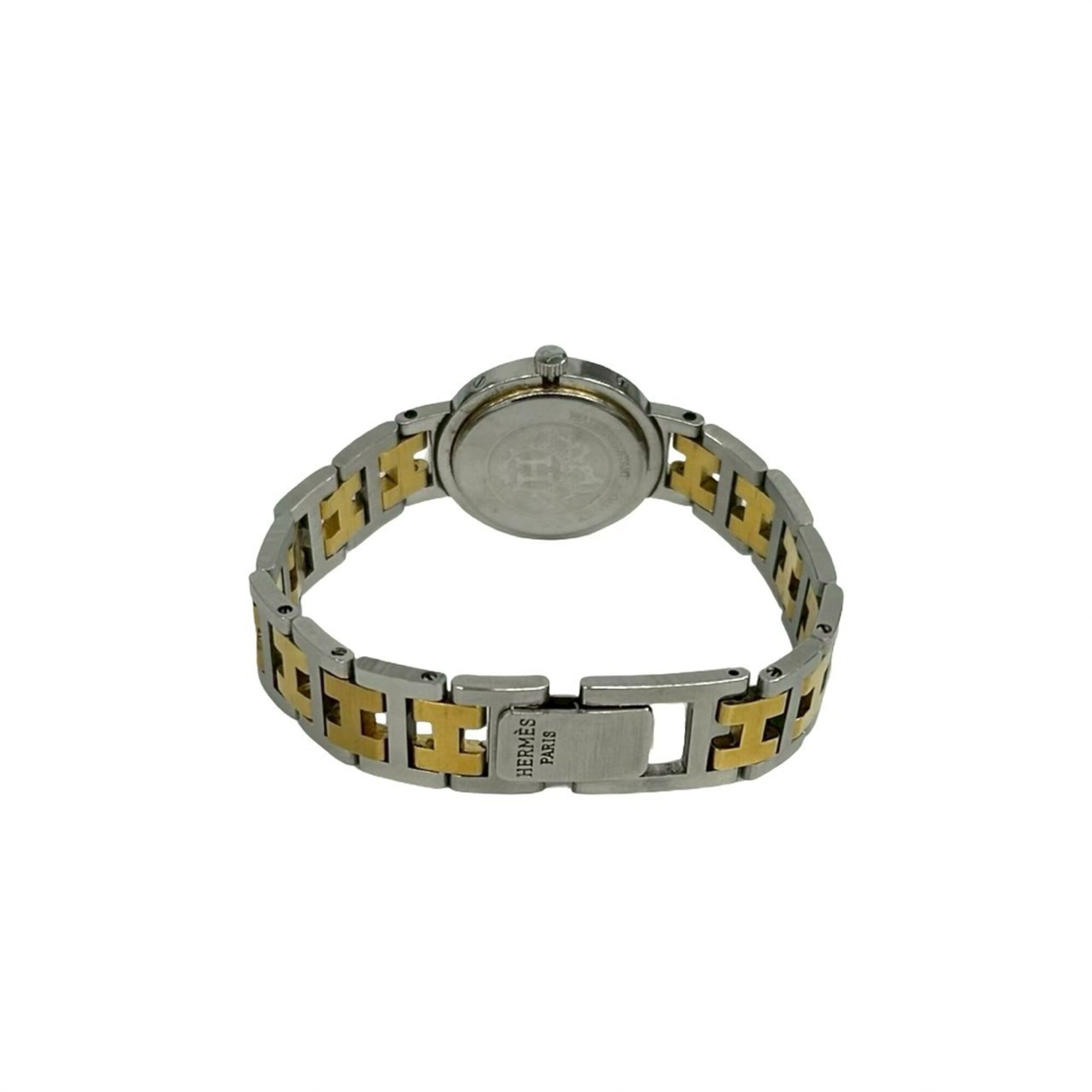 HERMES Vintage Clipper Stainless Steel GP Quartz Wristwatch, Silver/Gold, 29221 — Good