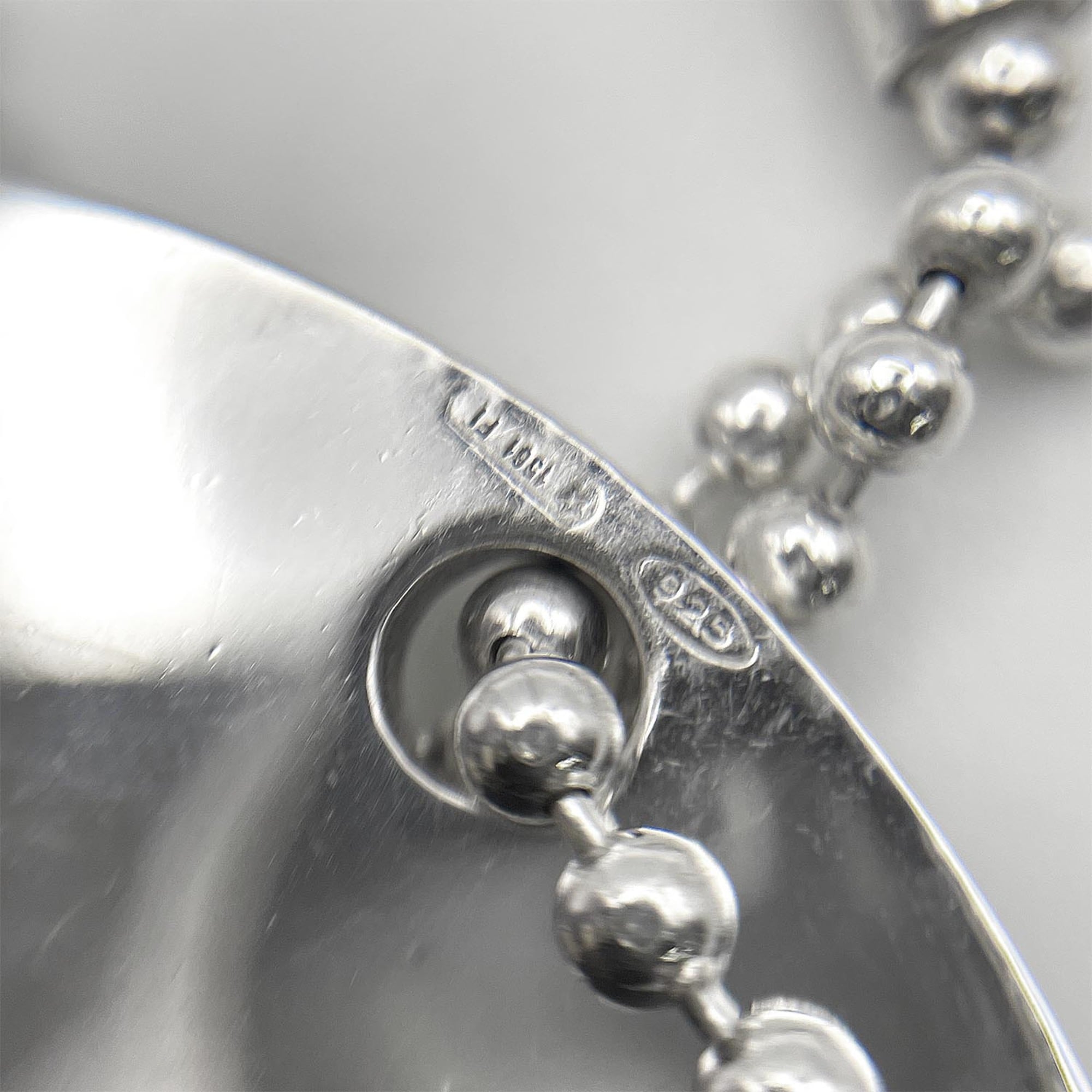 GUCCI Dog Tag Ball Chain Plate Necklace Pendant SV925 Men's Women's — Like New