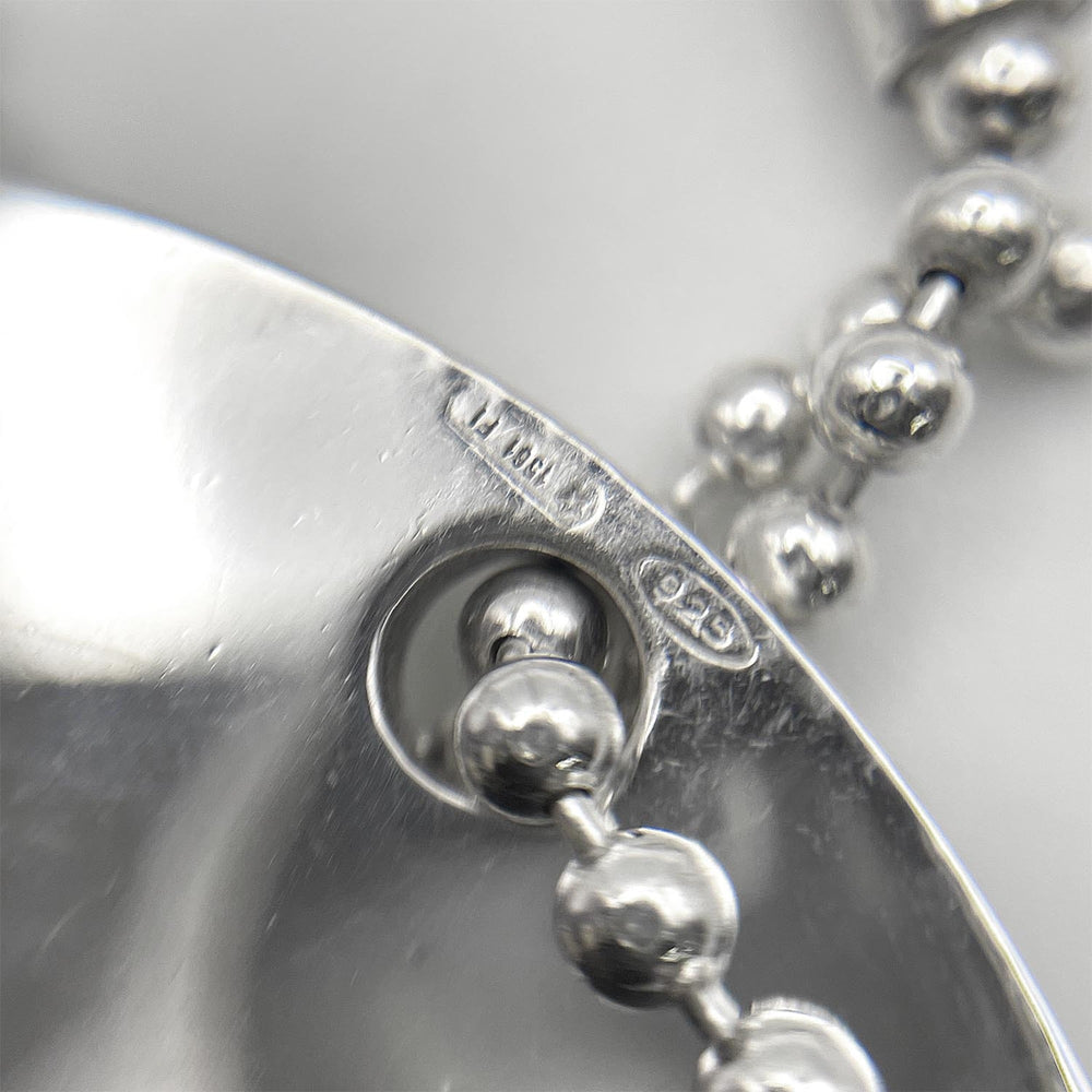 GUCCI Dog Tag Ball Chain Plate Necklace Pendant SV925 Men's Women's — Like New