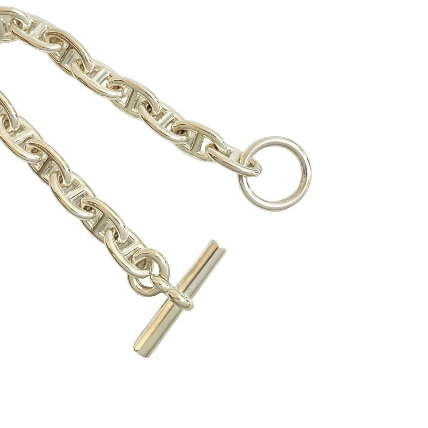 HERMES Chaine d'Ancre MM 16-link Sterling Silver 925 Chain Bracelet, 790-4