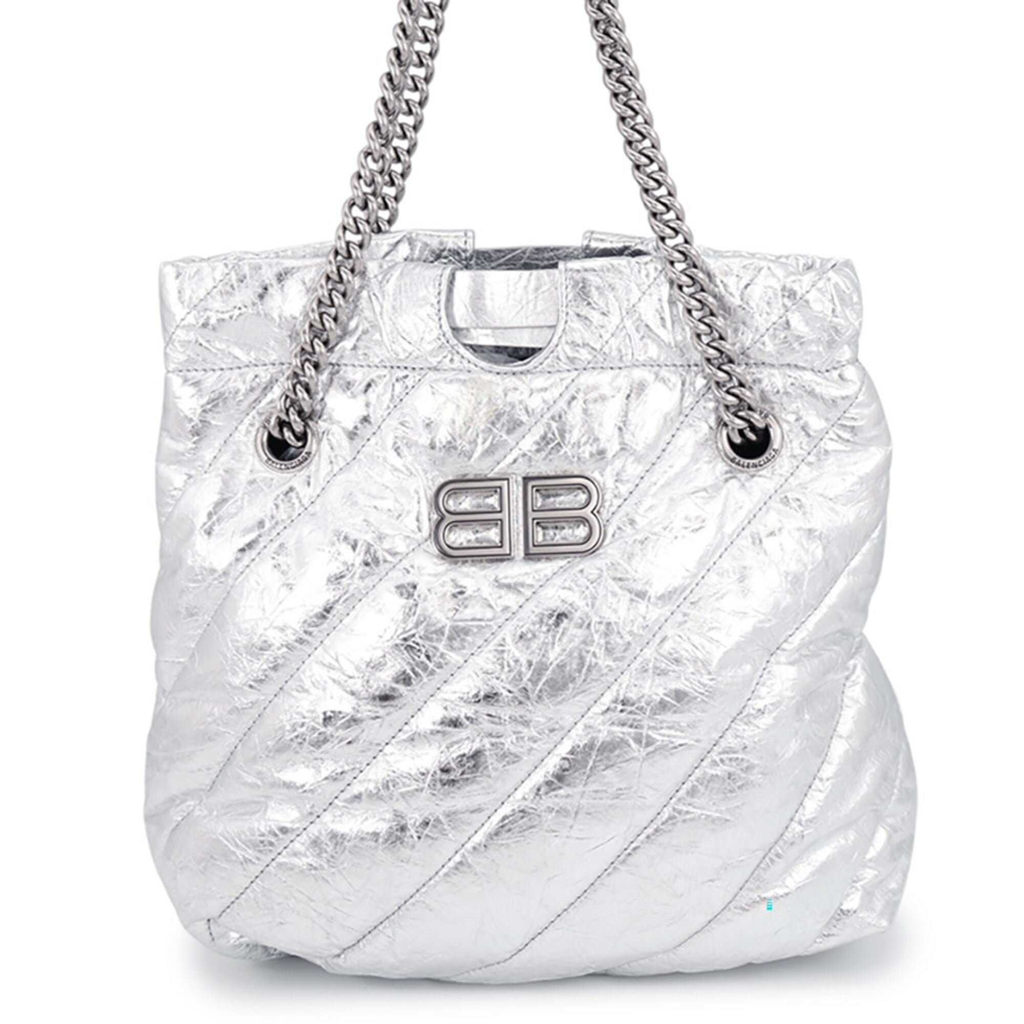 Balenciaga Shoulder Bag Crushed Chain Tote Small Leather 742942 BALENCIAGA 2-way Handbag — Like New