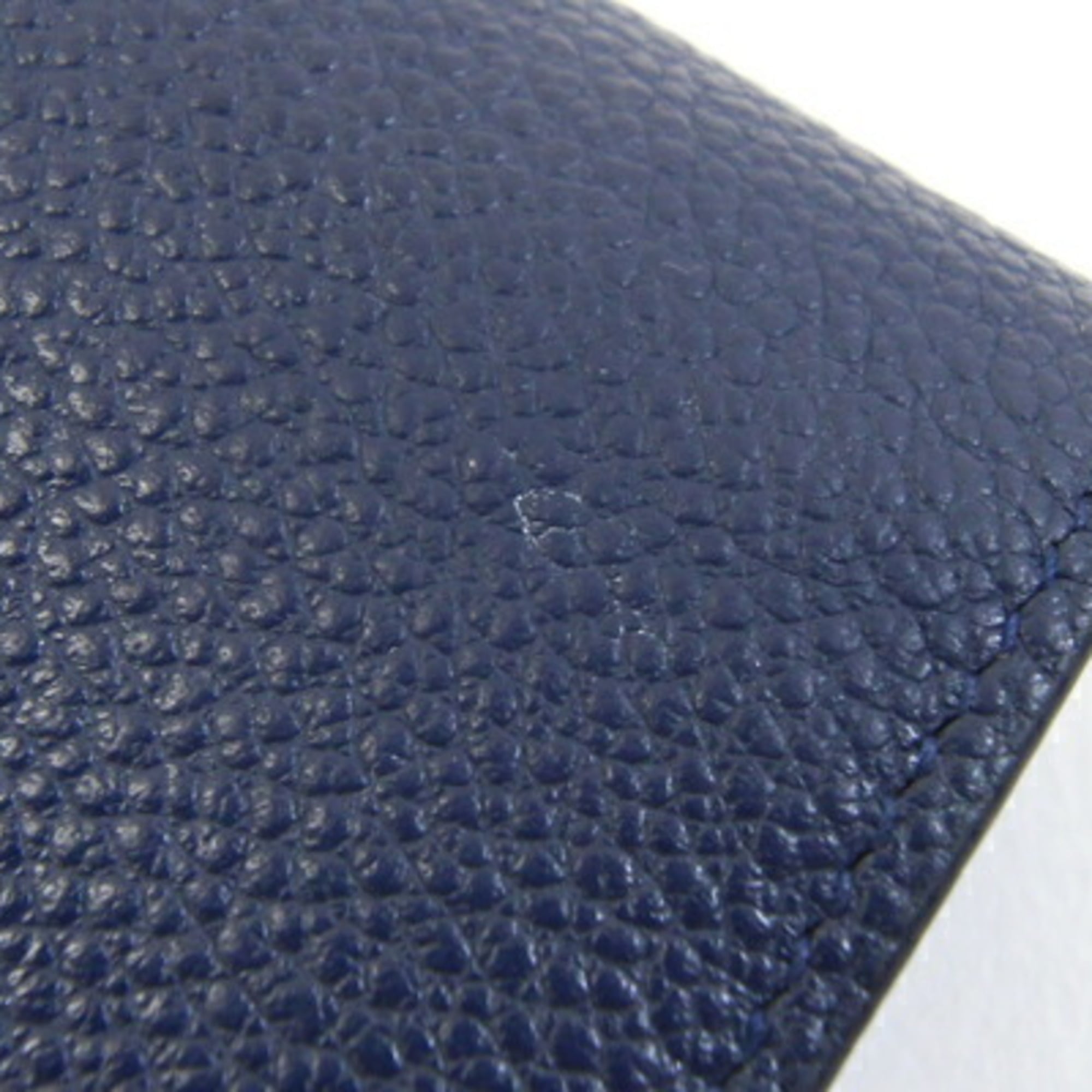 Saint Laurent Bi-fold Long Wallet 414567 Navy Leather YSL Women's SAINT LAURENT