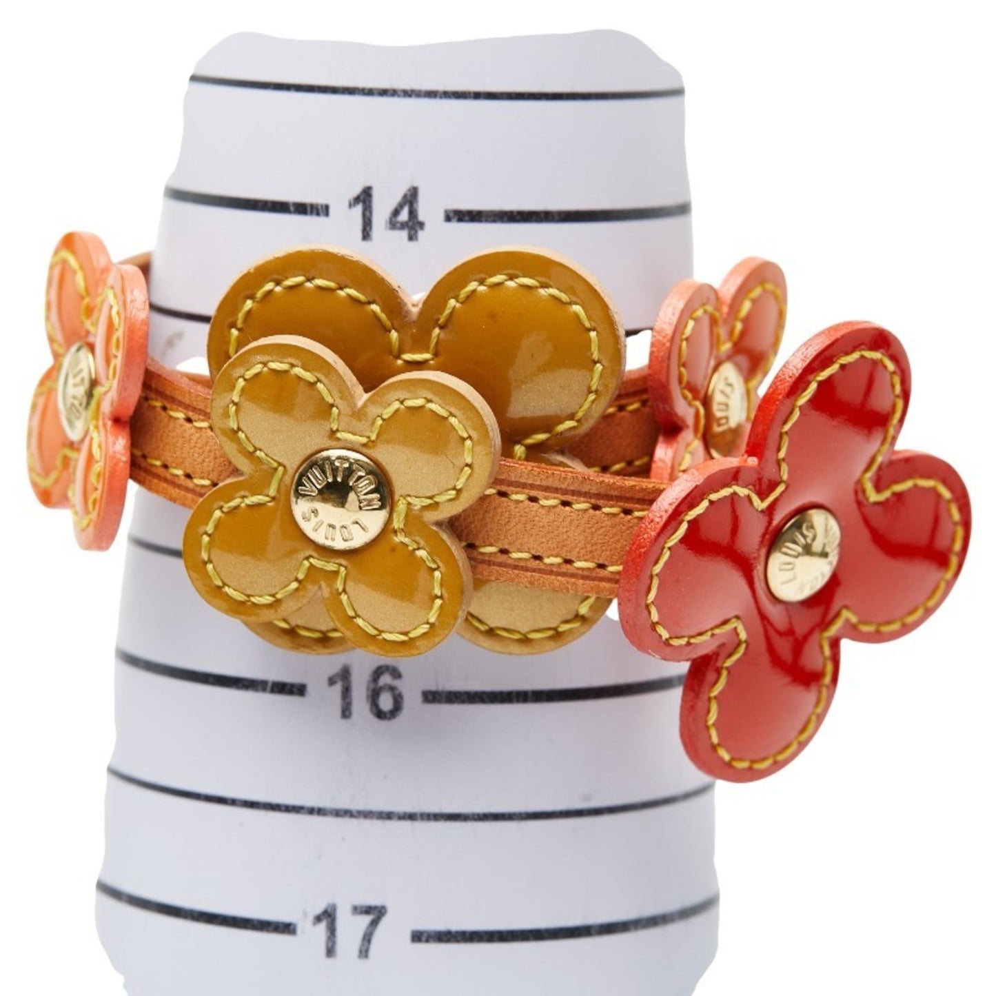 Louis Vuitton Monogram Vernis Flower Lexington Bracelet M92251 Brown, Orange, and Red Leather Women's LOUIS VUITTON
