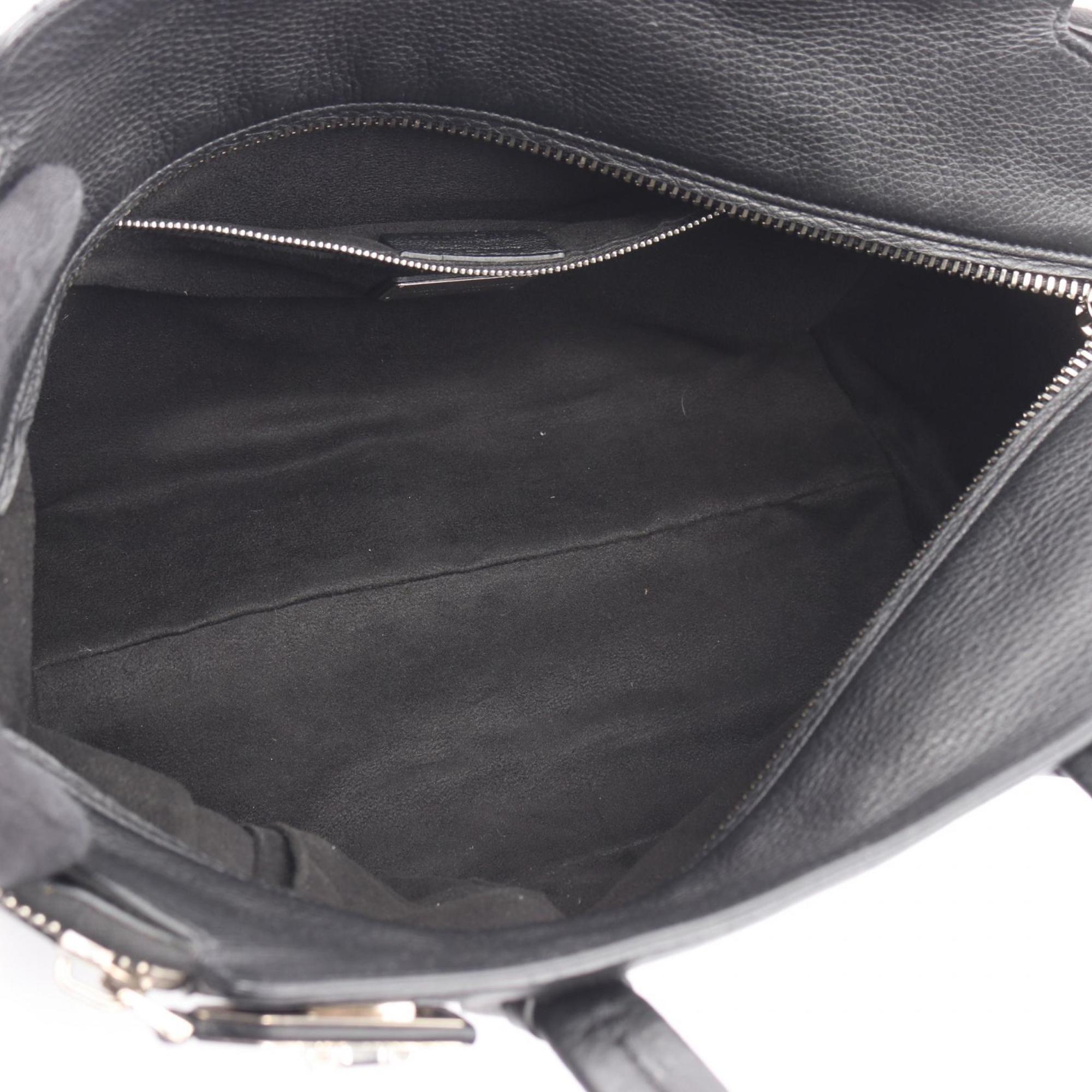 Salvatore Ferragamo Gancini handbag, leather, women's, black, size 21, D698