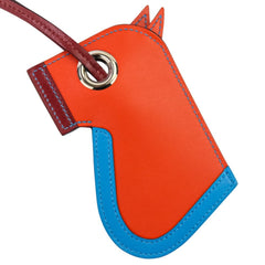 HERMES Camaieu Bag Charm Key Ring Cloche Orange Women's — Like New