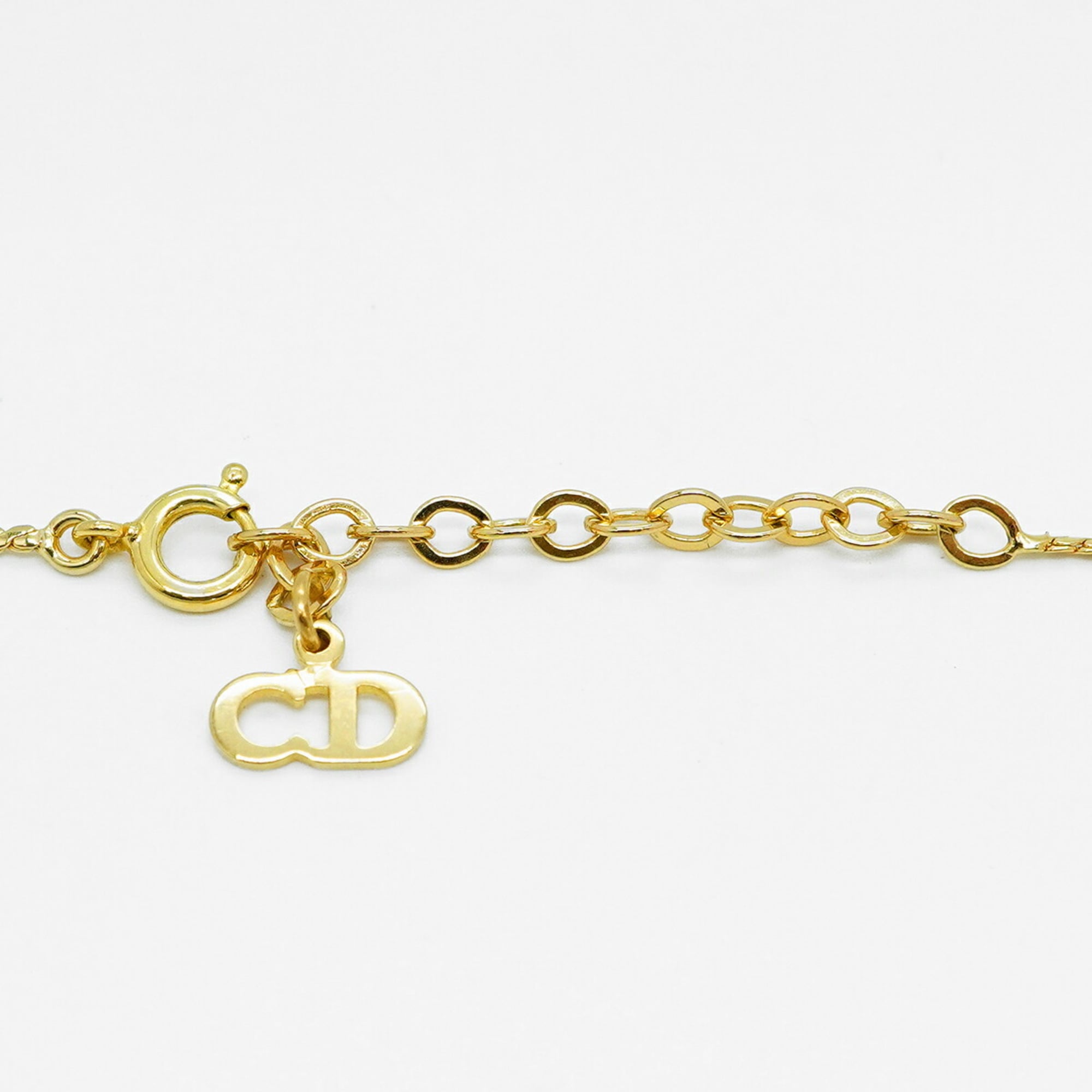 Christian Dior necklace with GP plating and rhinestones, gold, for women