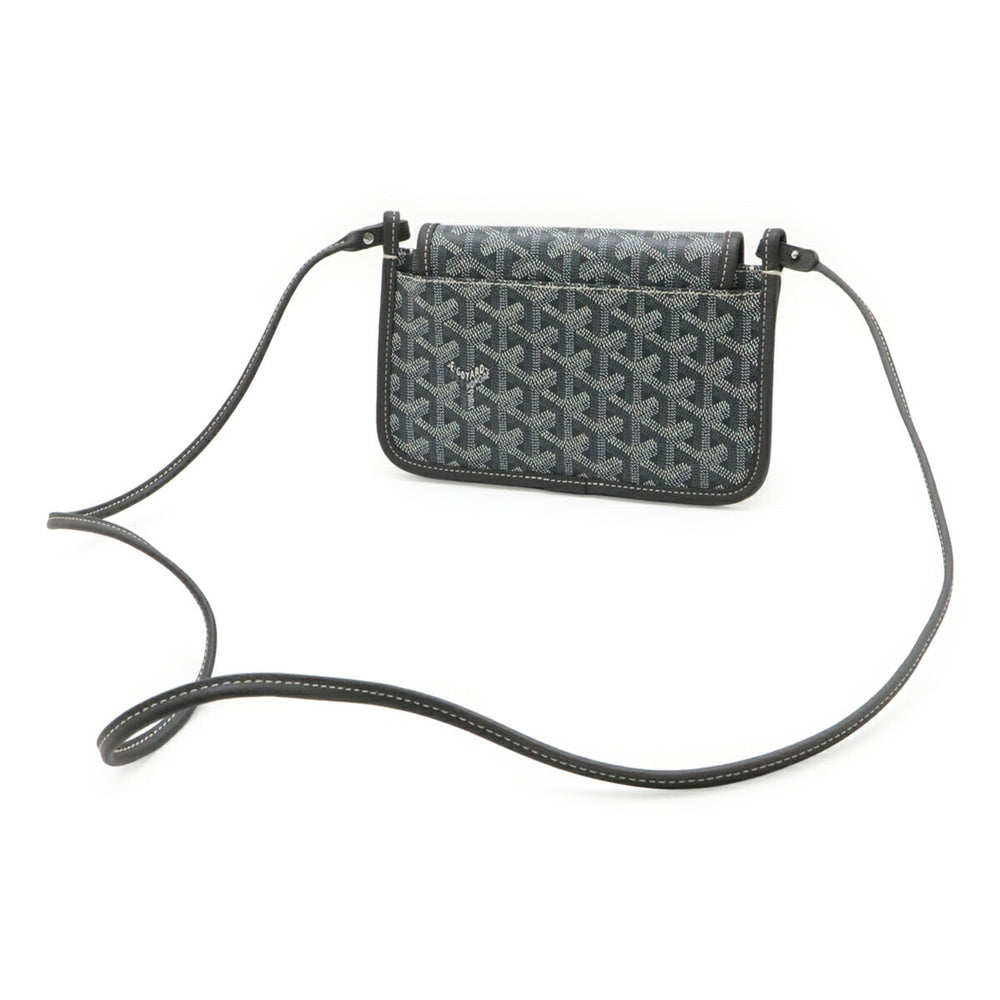 GOYARD Plume Handbag, Pouch Wallet, Long Shoulder Bag, Pochette, Clutch Herringbone Pattern, Gray — Like New