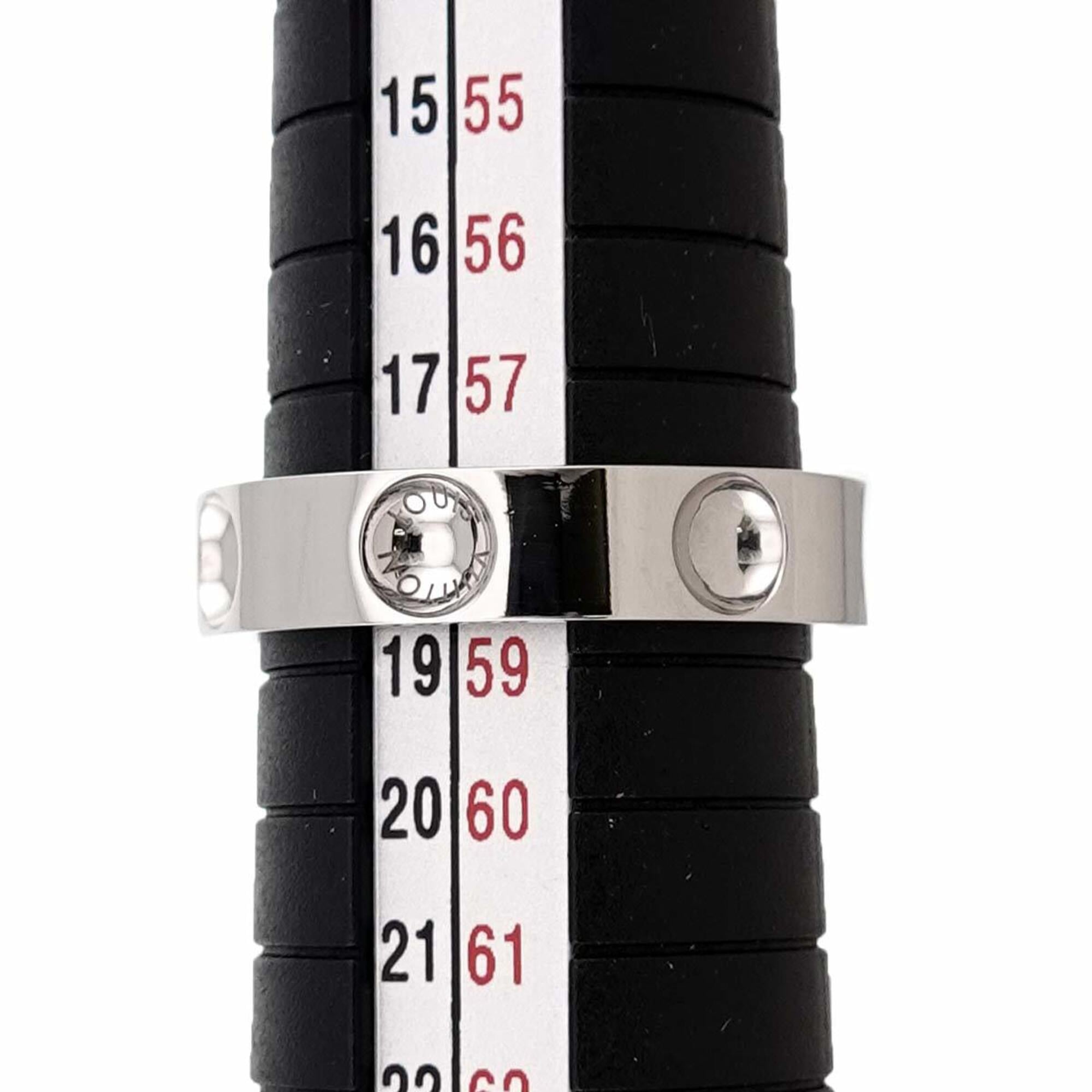 Louis Vuitton Petit Bague Empreinte Ring #58, 18K WG (White Gold 750) — Like New