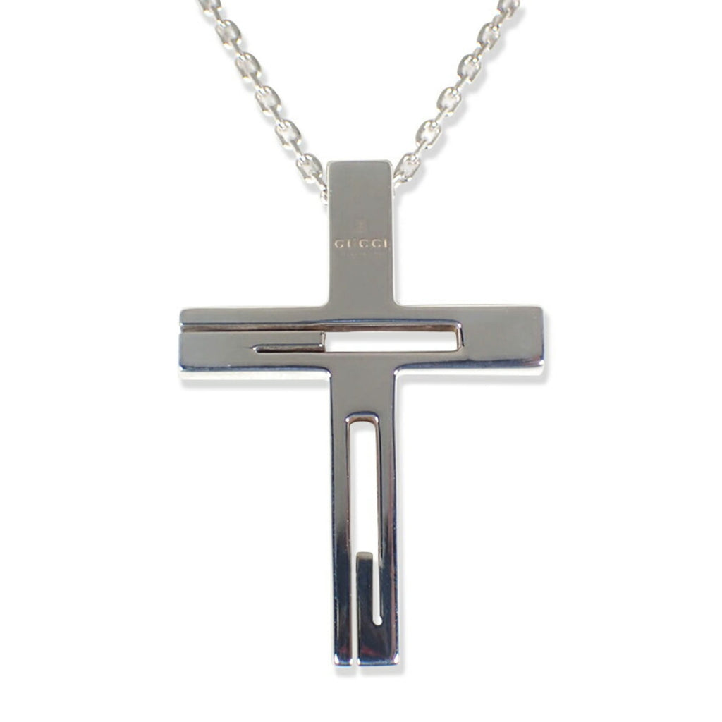 GUCCI 925 Branded G Cross Necklace Pendant